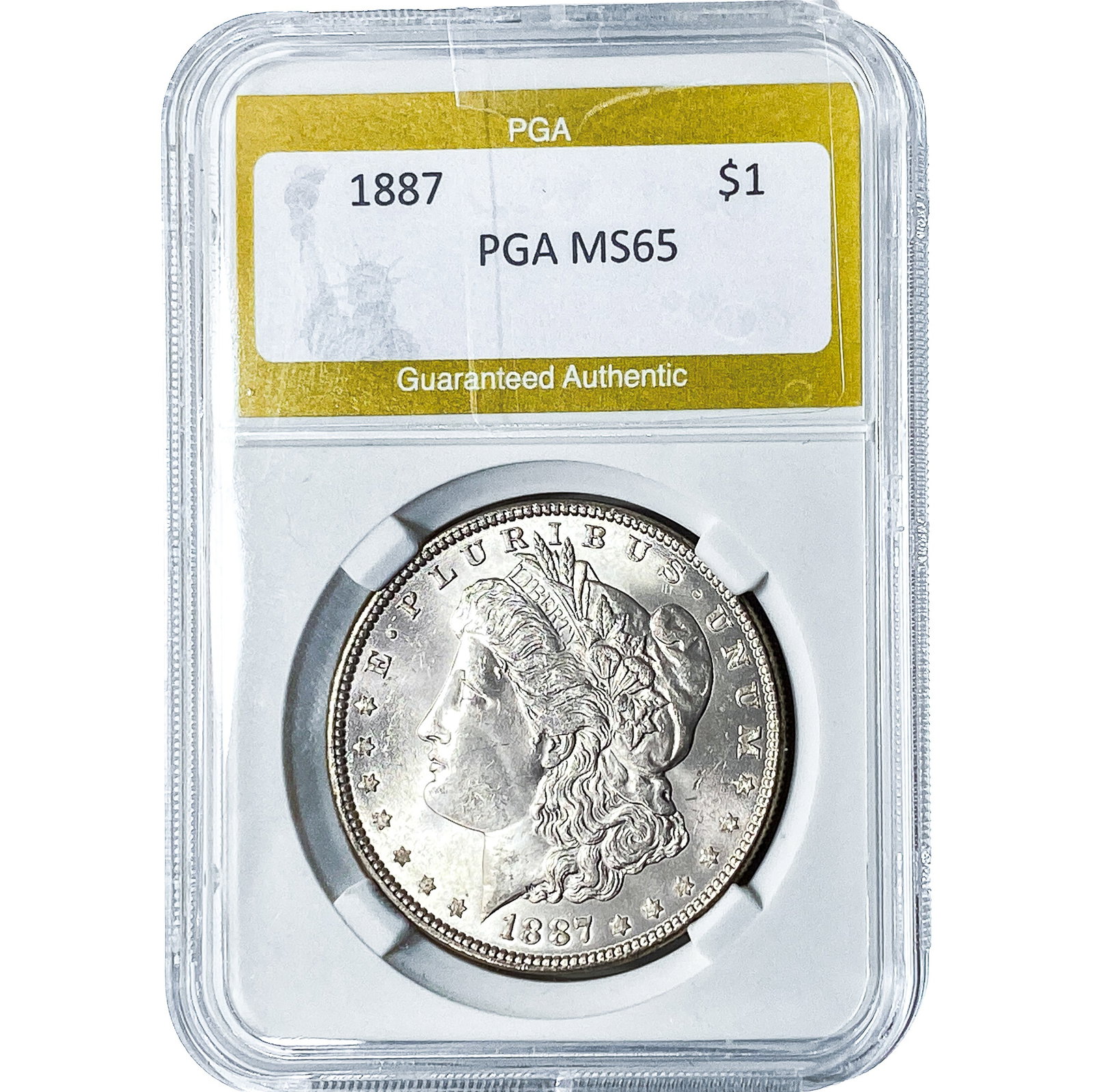 1887 Morgan Silver Dollar PGA MS65: 1887 Morgan Silver Dollar PGA MS65