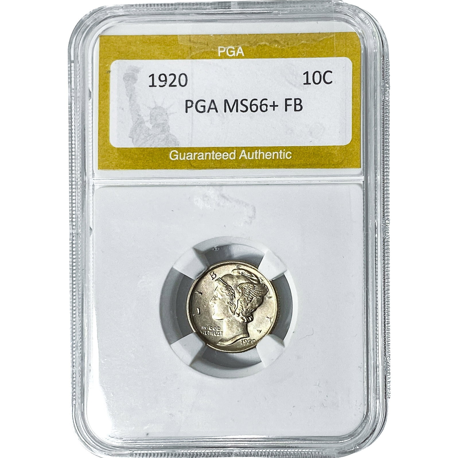 1920 Mercury Silver Dime PGA MS66+ FB: 1920 Mercury Silver Dime PGA MS66+ FB