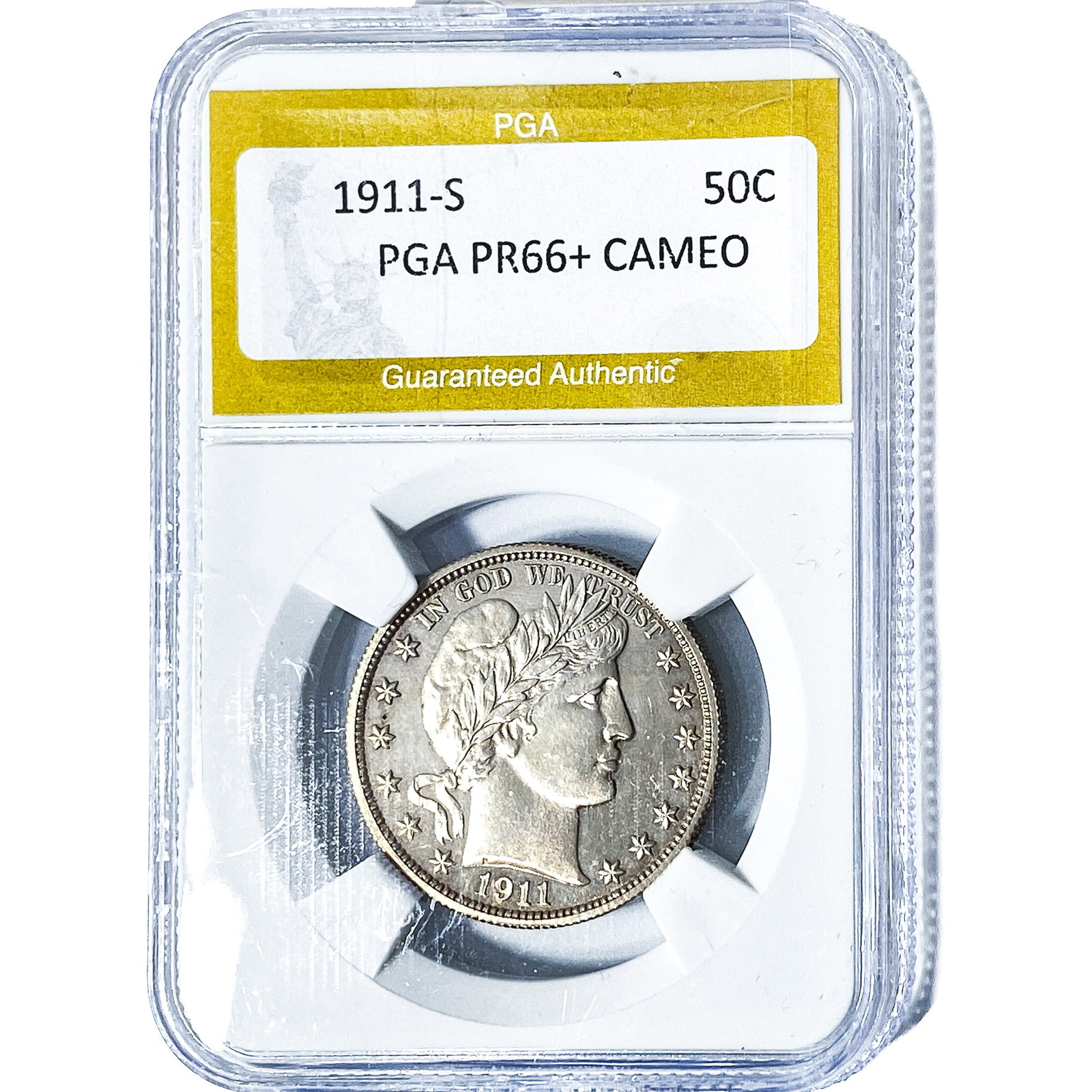 1911-S Barber Half Dollar PGA PR66+ Cameo (1 of 2)