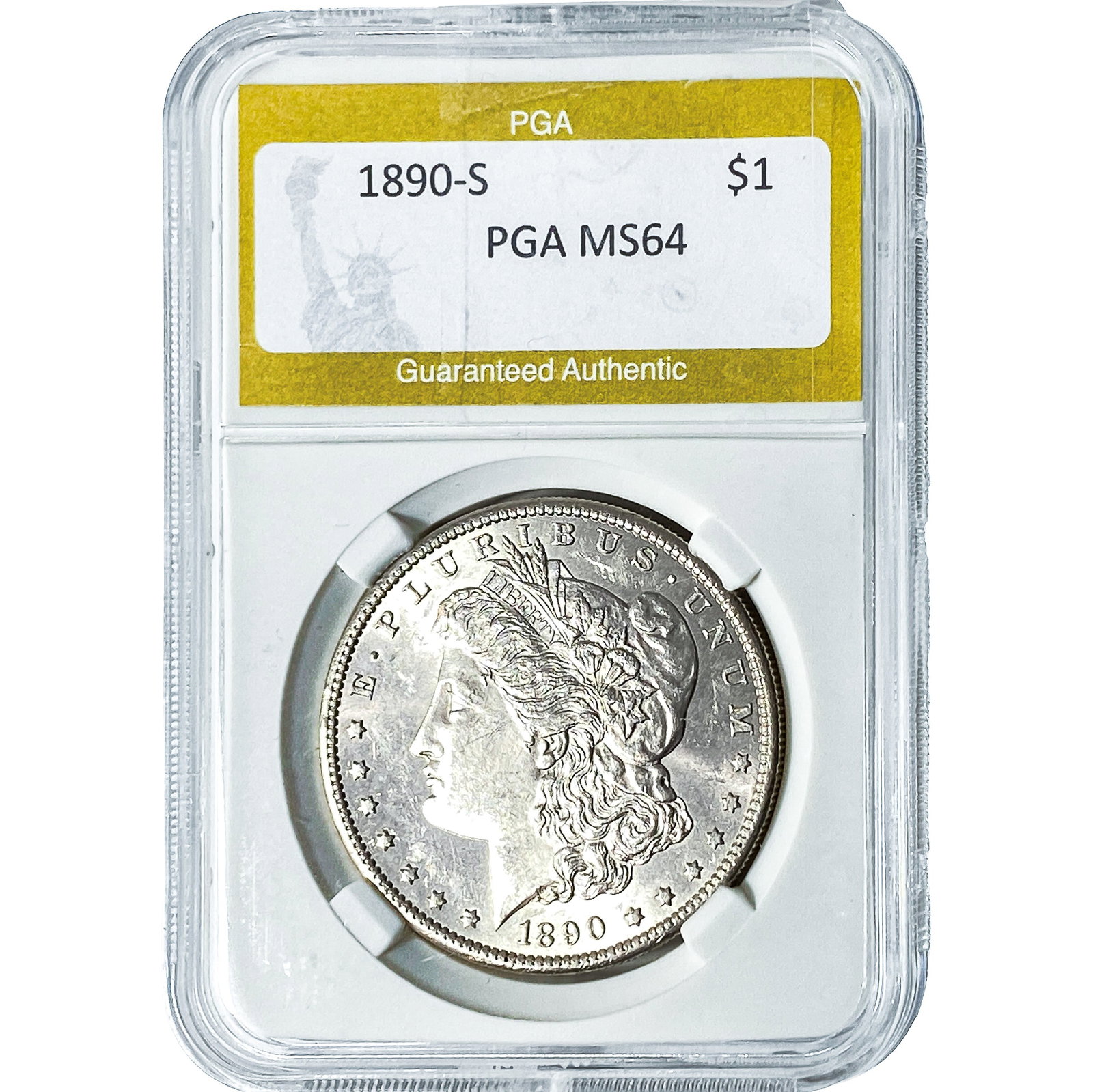 1890-S Morgan Silver Dollar PGA MS64 (1 of 2)