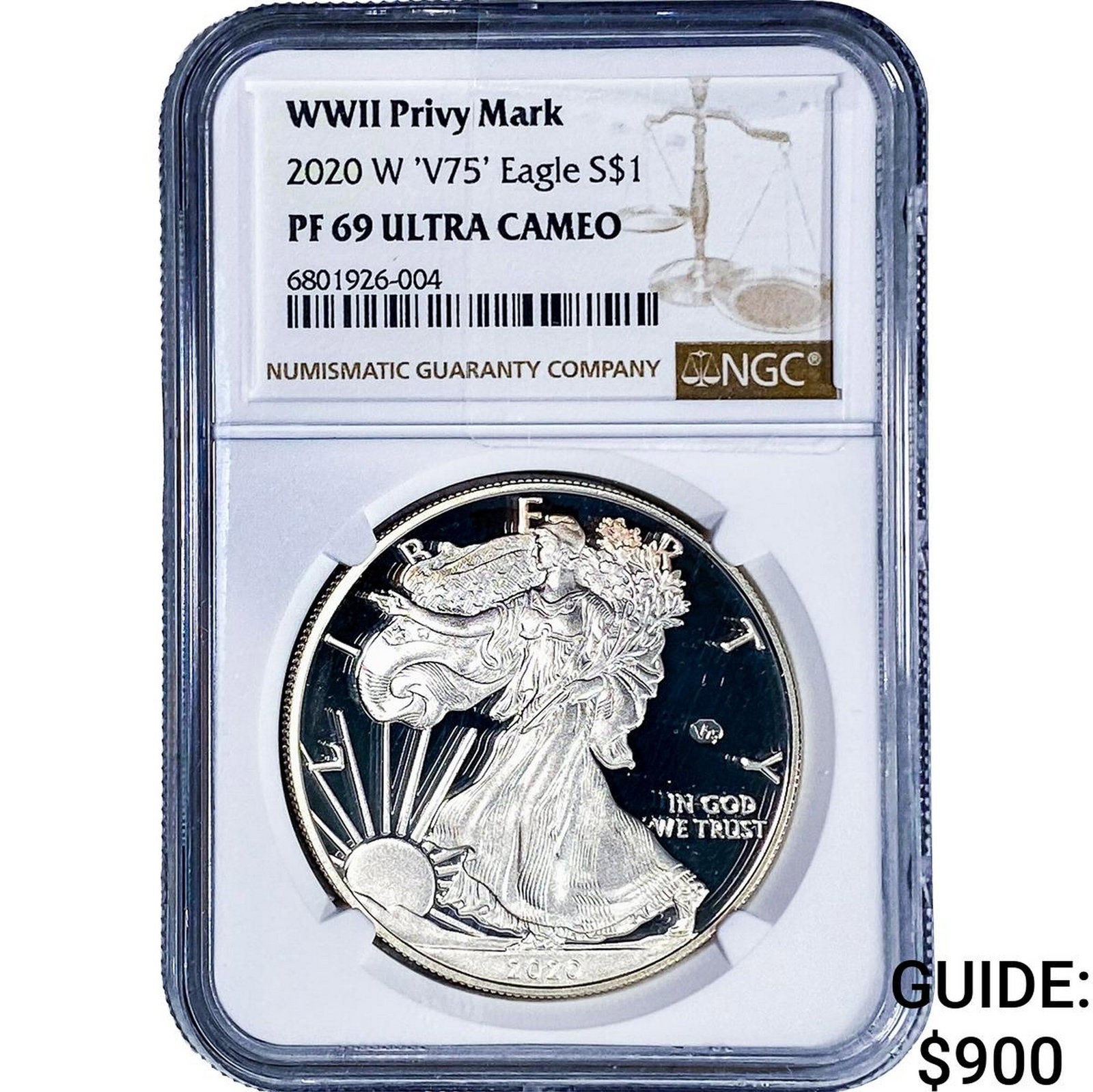 2020 W 'V75' Silver Eagle NGC PF69 WWII Privy Mark (1 of 2)