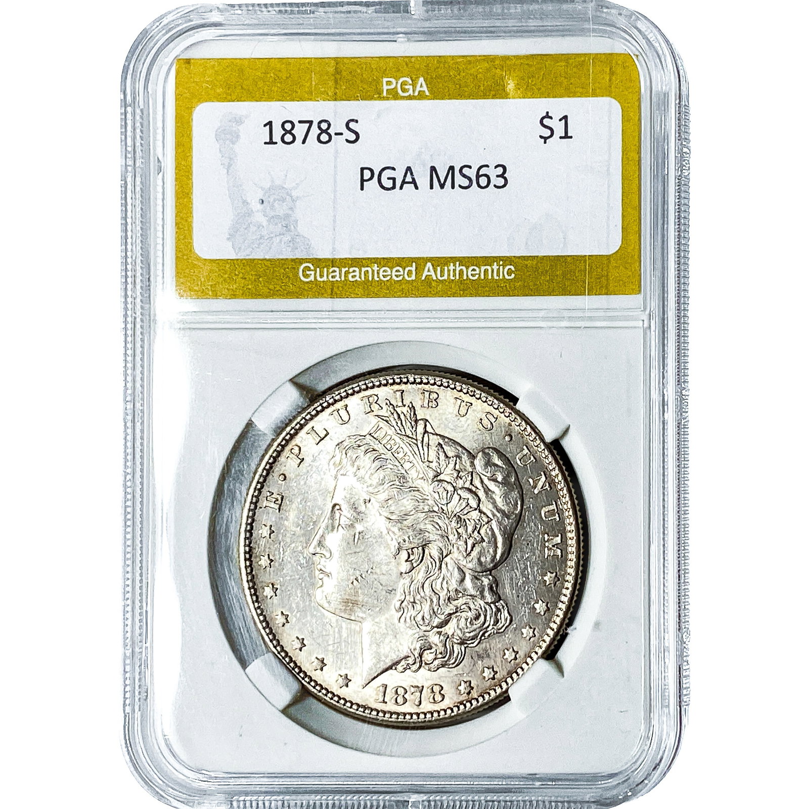 1878-S Morgan Silver Dollar PGA MS63: 1878-S Morgan Silver Dollar PGA MS63