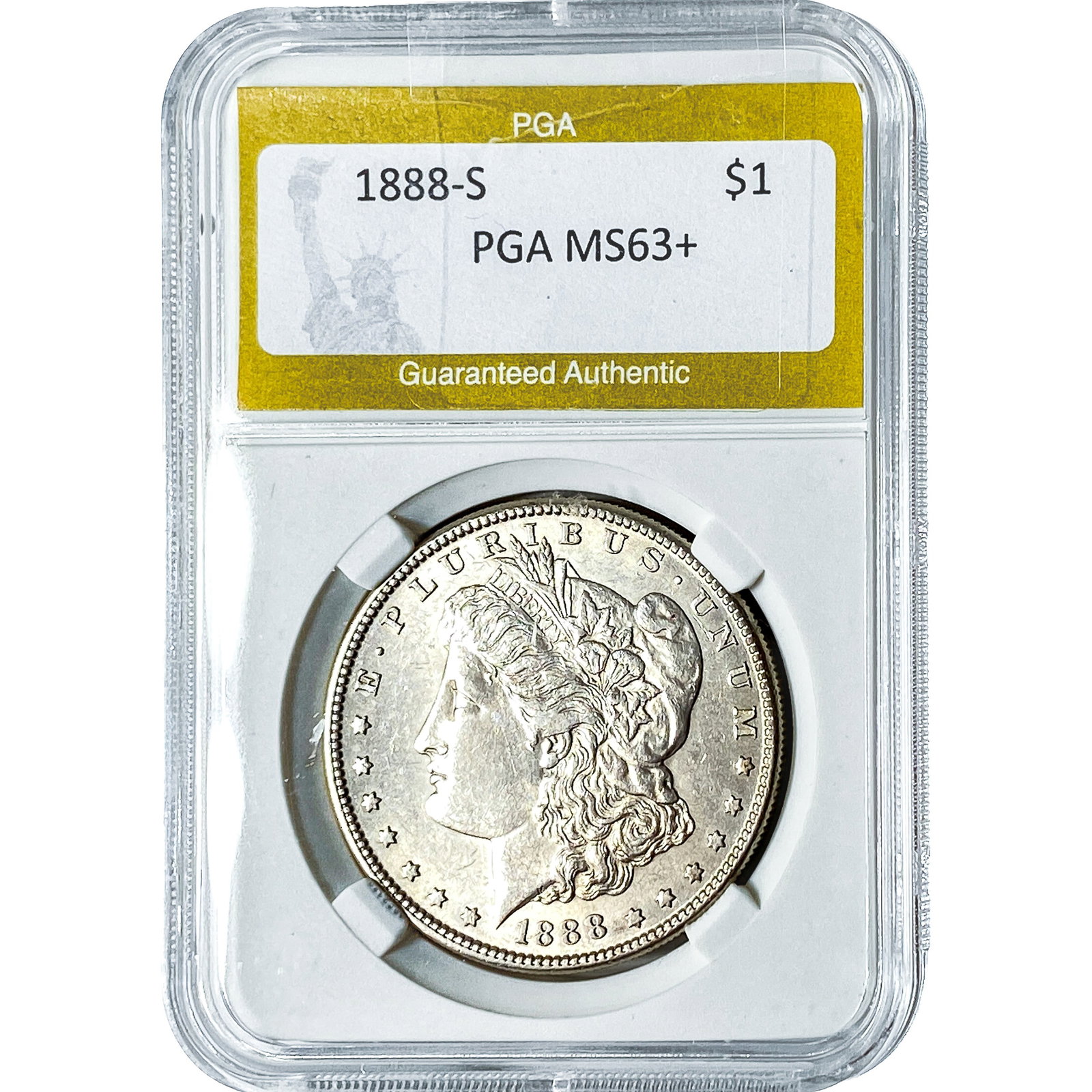 1888-S Morgan Silver Dollar PGA MS63+: 1888-S Morgan Silver Dollar PGA MS63+