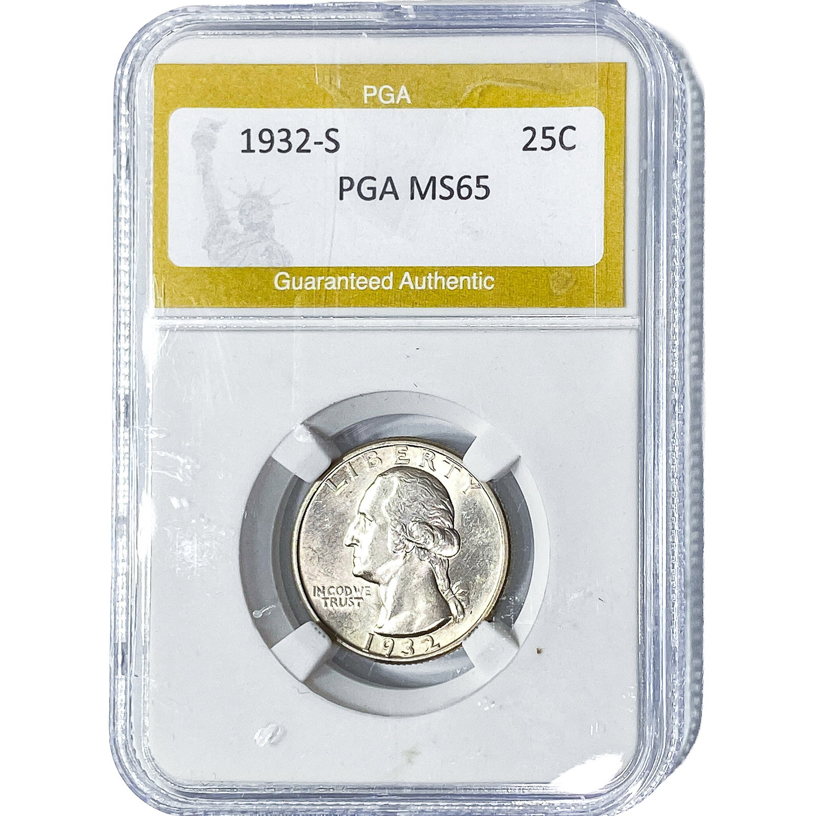 1932-S Washington Silver Quarter PGA MS65: 1932-S Washington Silver Quarter PGA MS65