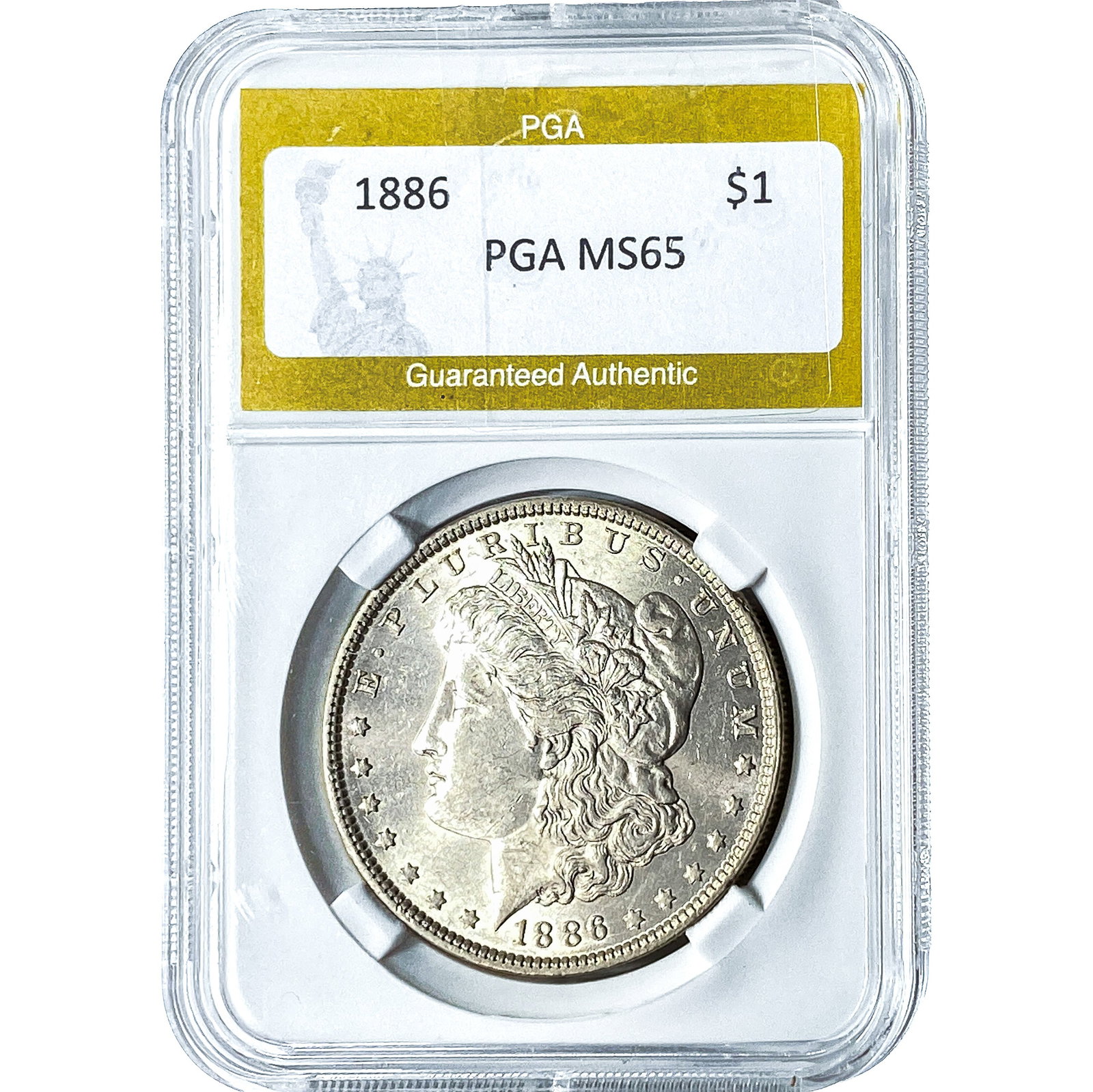 1886 Morgan Silver Dollar PGA MS65: 1886 Morgan Silver Dollar PGA MS65