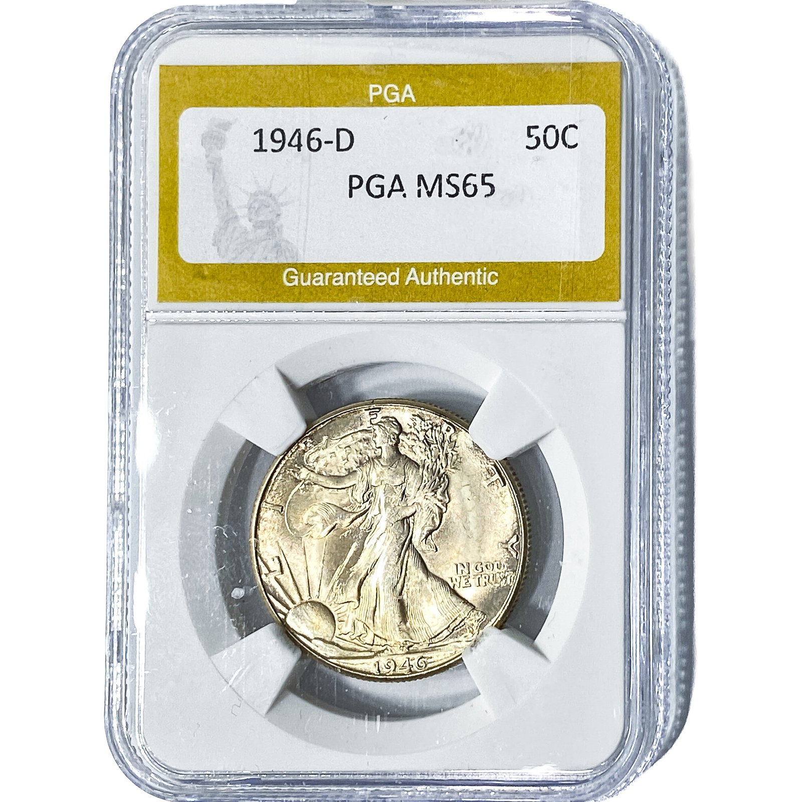 1946-D Walking Liberty Half Dollar PGA MS65: 1946-D Walking Liberty Half Dollar PGA MS65