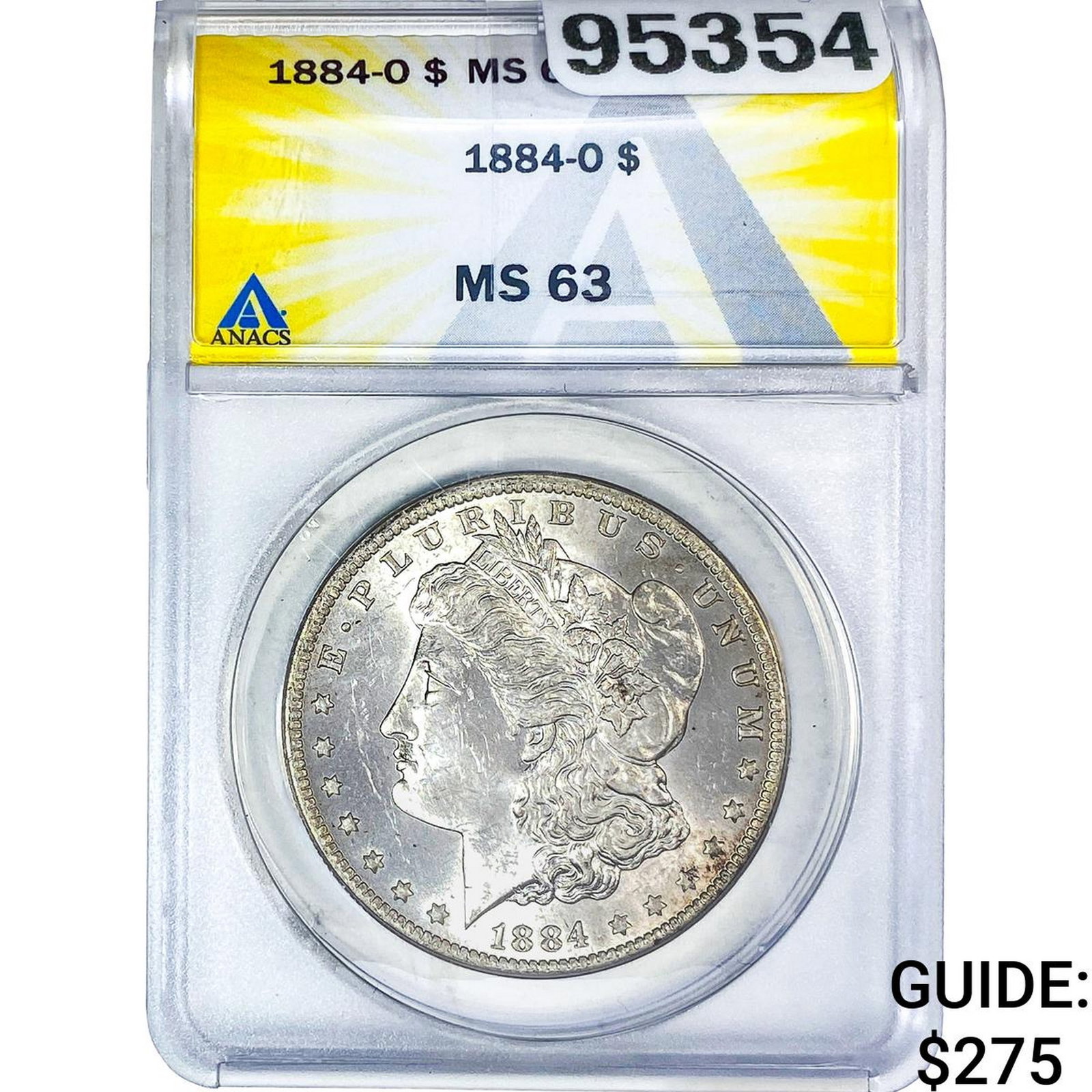 1884-O Morgan Silver Dollar ANACS MS63: 1884-O Morgan Silver Dollar ANACS MS63