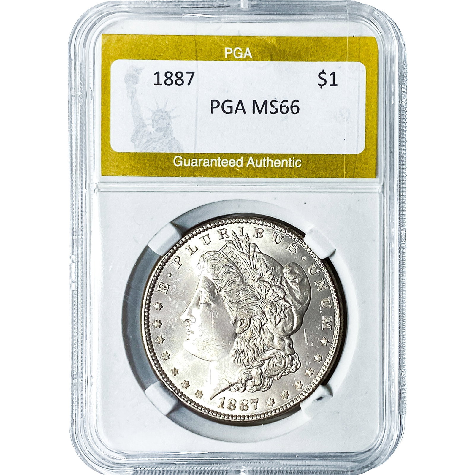 1887 Morgan Silver Dollar PGA MS66: 1887 Morgan Silver Dollar PGA MS66
