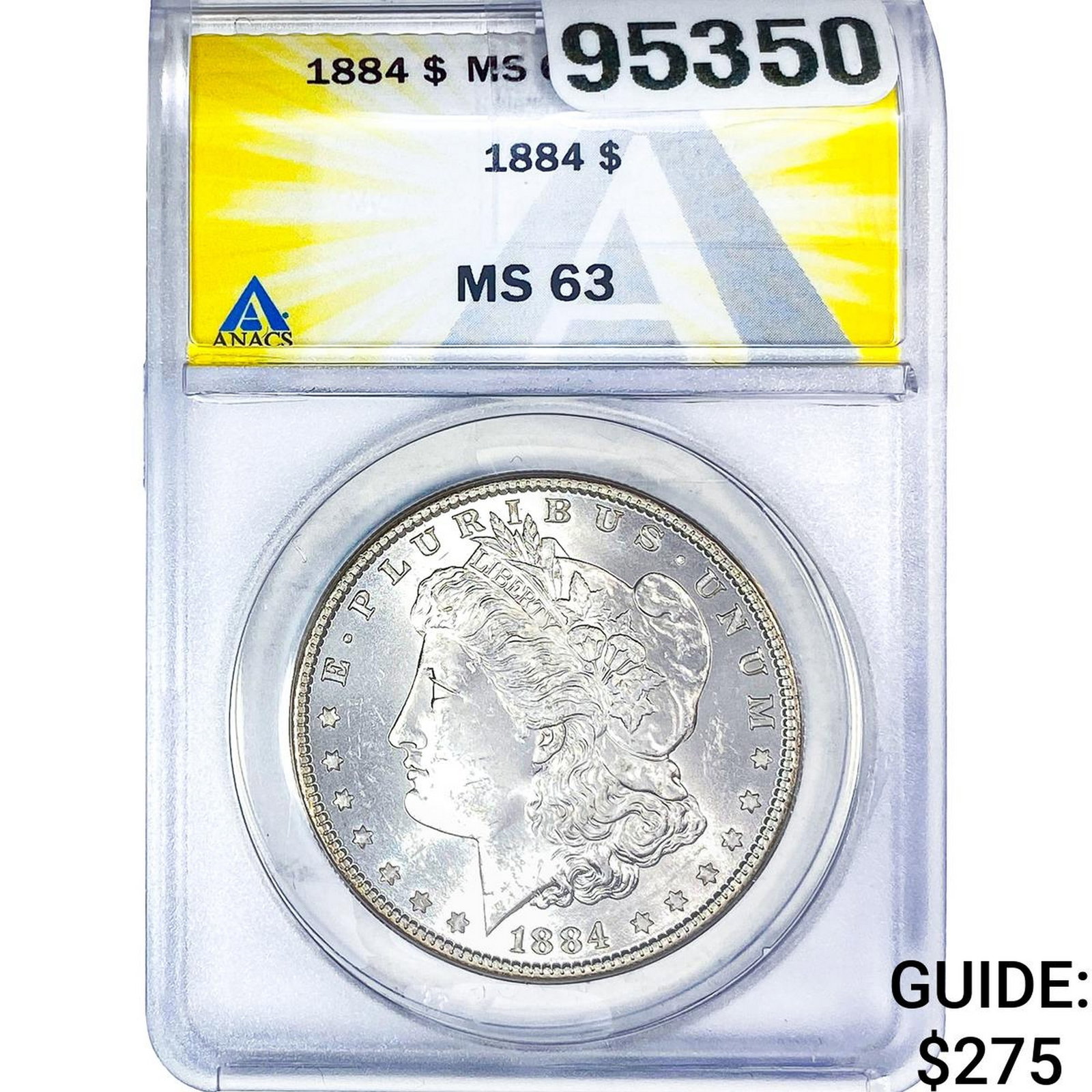 1884 Morgan Silver Dollar ANACS MS63: 1884 Morgan Silver Dollar ANACS MS63