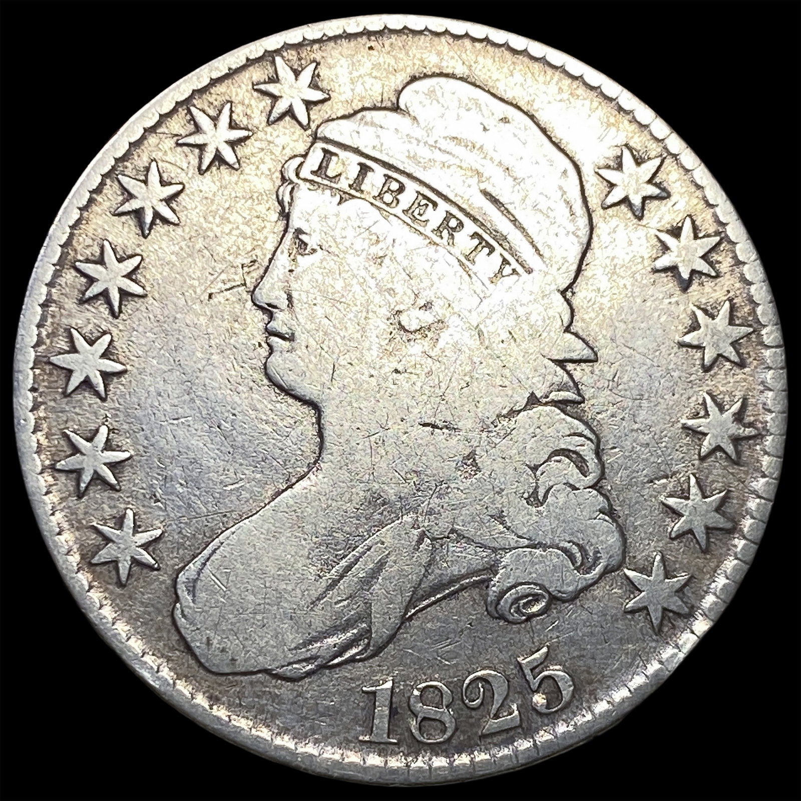 1825 Capped Bust Half Dollar NICELY CIRCULATED (1 of 2)