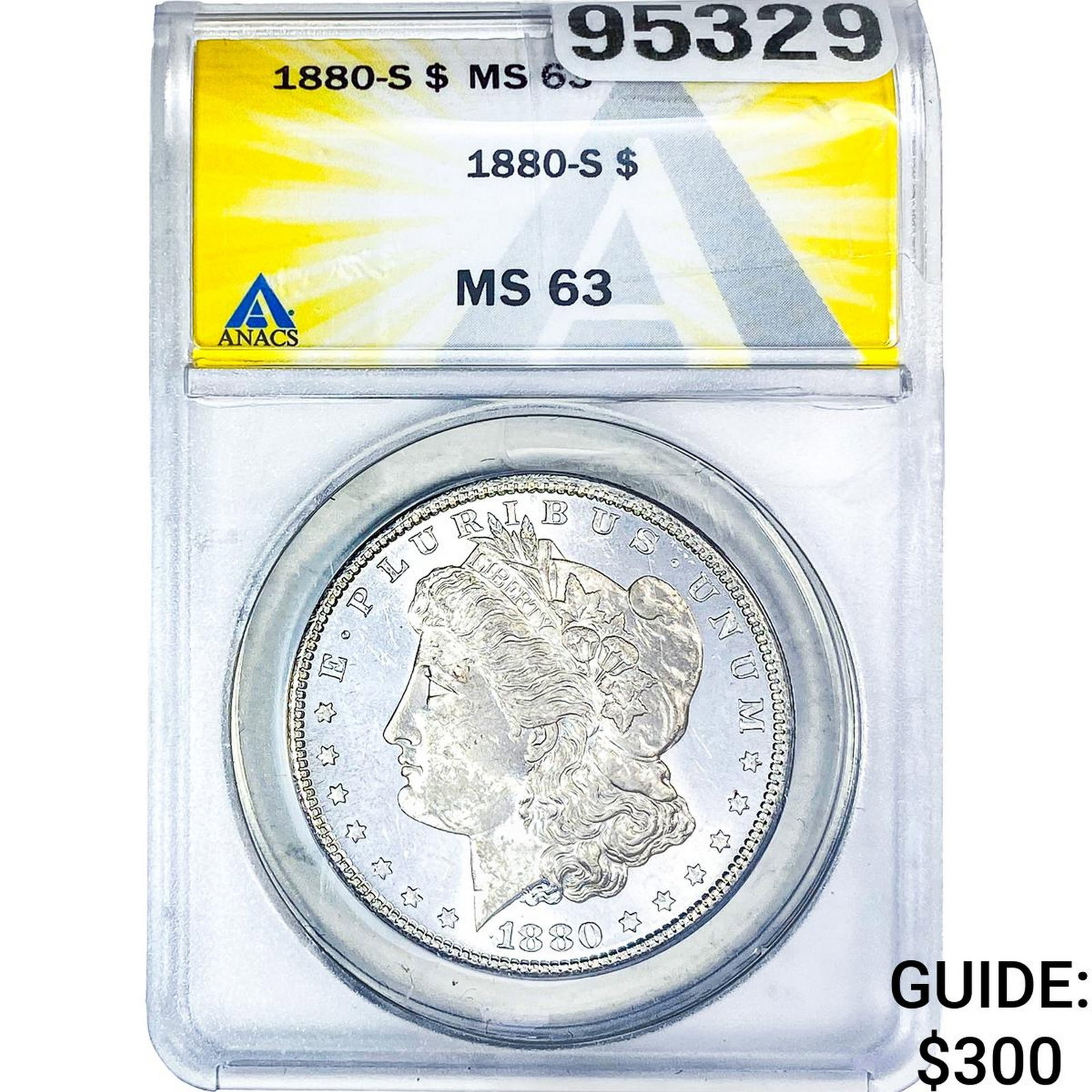 1880-S Morgan Silver Dollar ANACS MS63: 1880-S Morgan Silver Dollar ANACS MS63