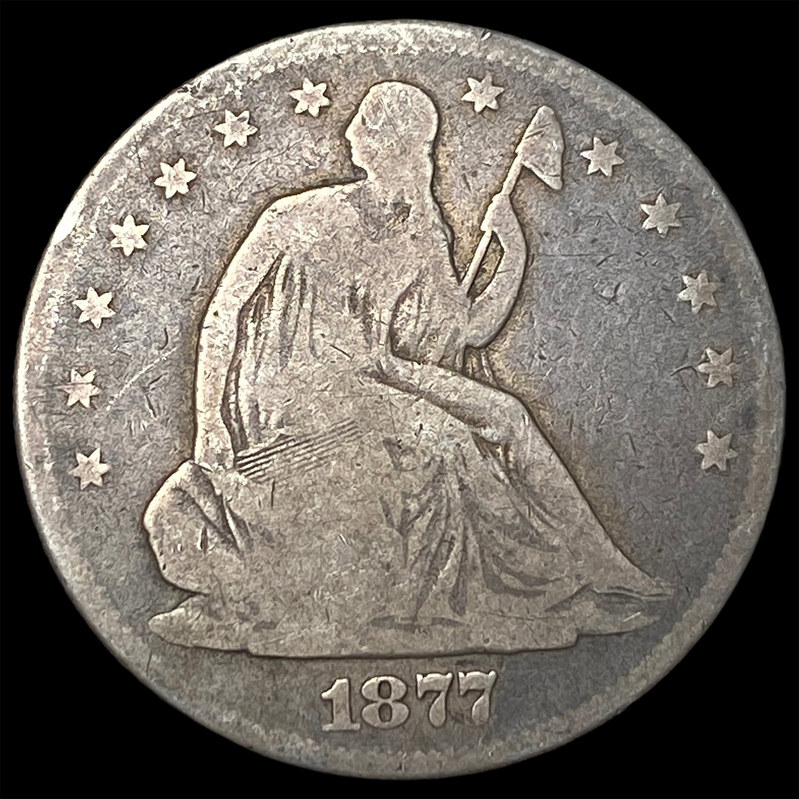 1877-S Seated Liberty Half Dollar NICELY CIRCULATED: 1877-S Seated Liberty Half Dollar NICELY CIRCULATED