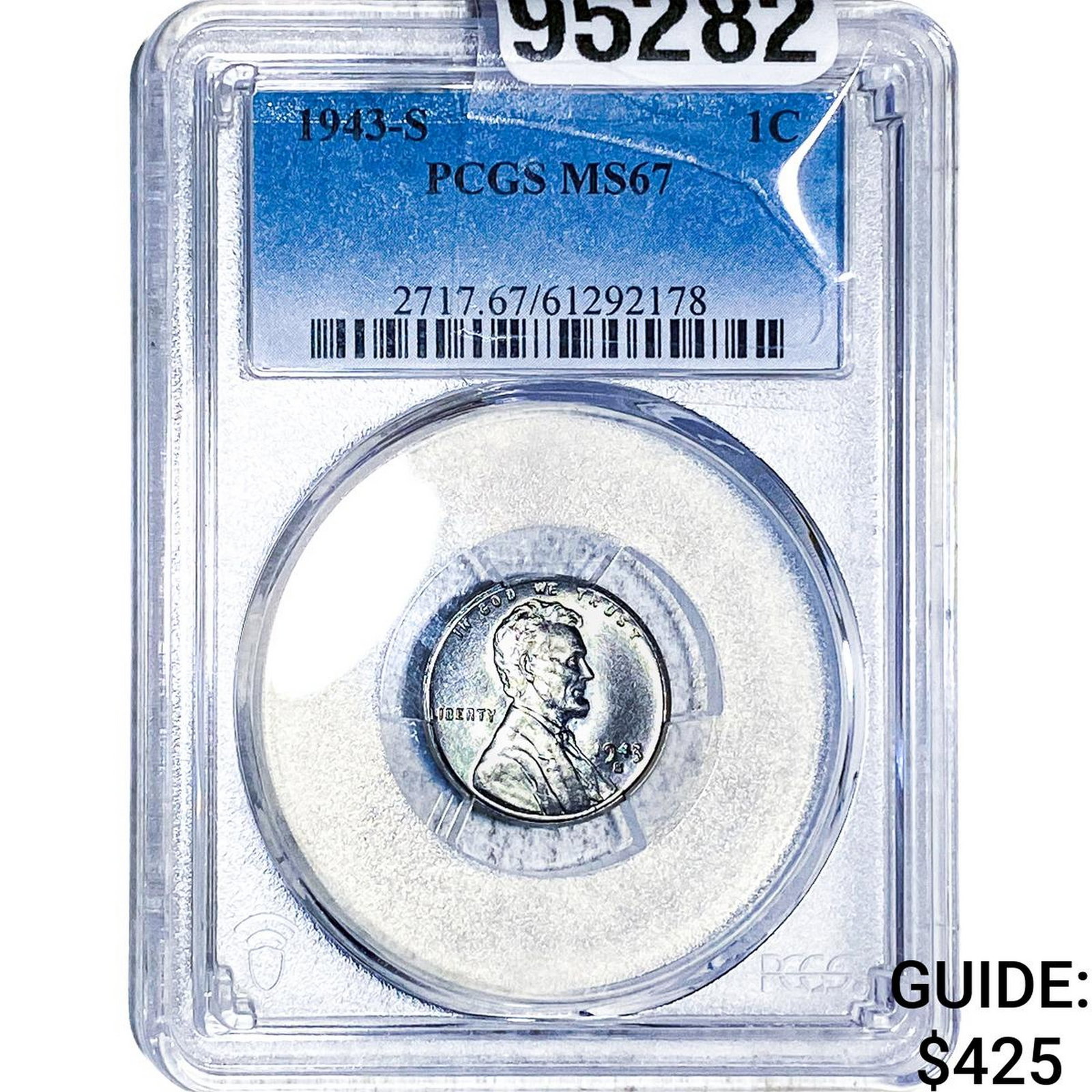 1943-S Wheat Cent PCGS MS67: 1943-S Wheat Cent PCGS MS67