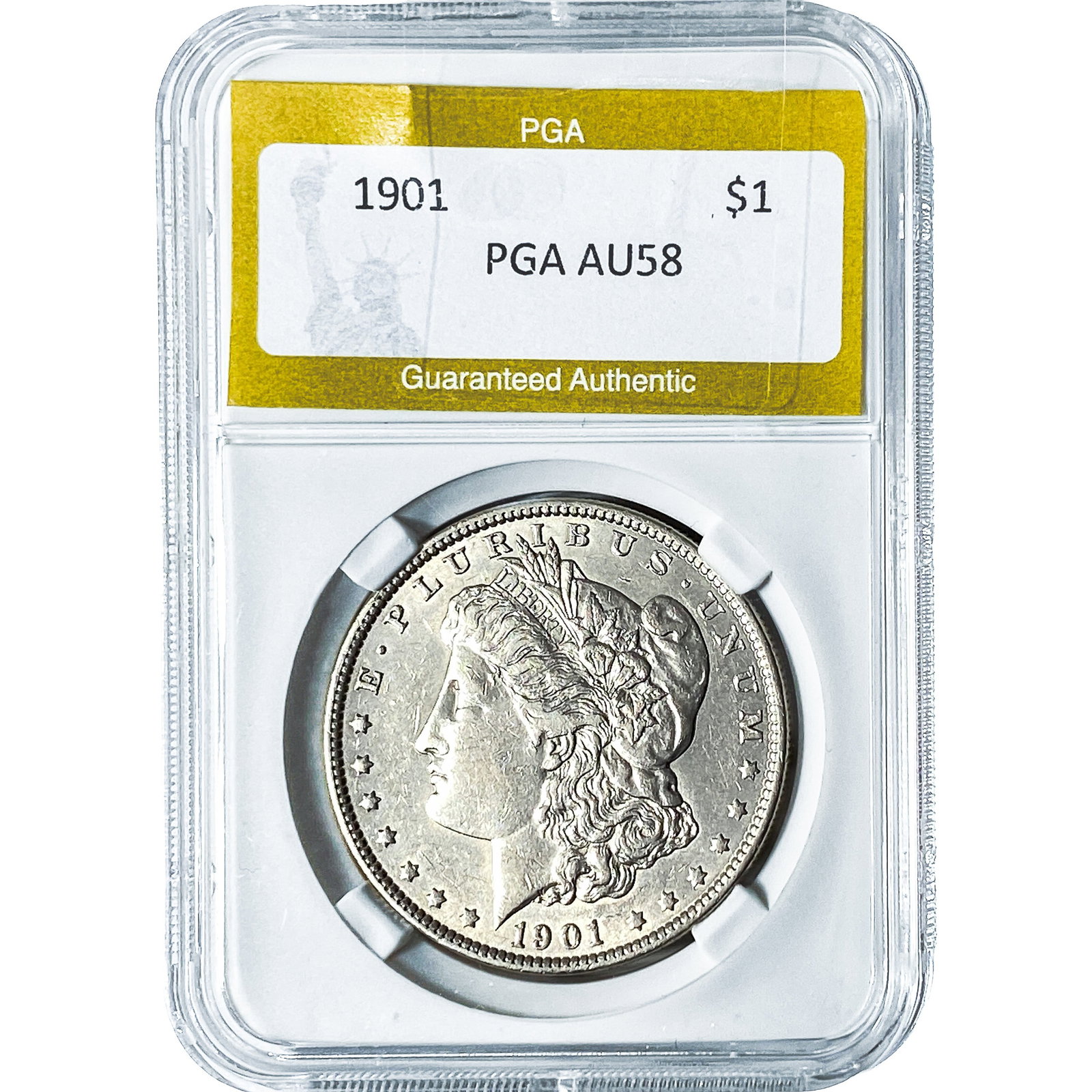 1901 Morgan Silver Dollar PGA AU58: 1901 Morgan Silver Dollar PGA AU58