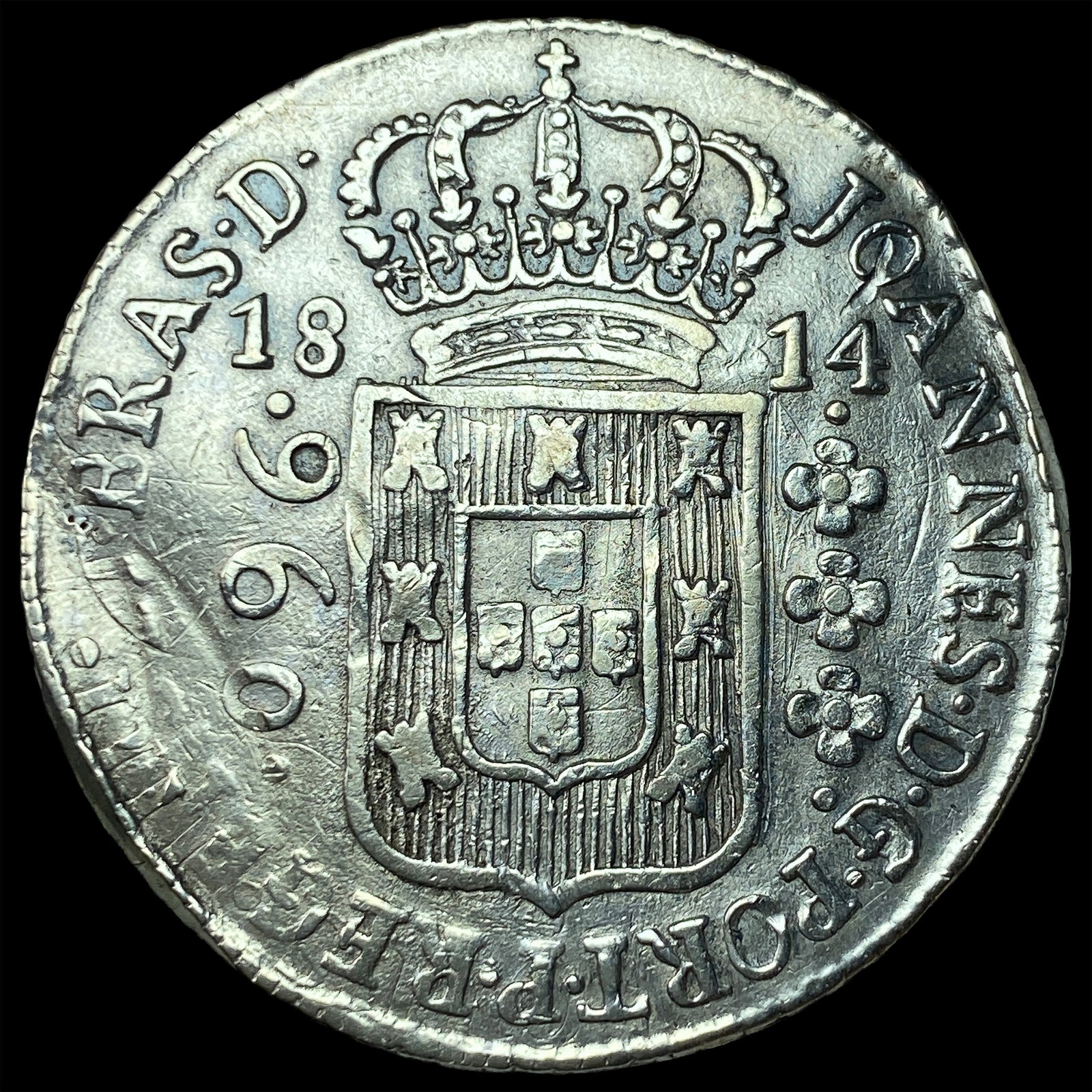 1814 Brazil Silver 960 Reis CLOSELY UNCIRCULATED (1 of 2)