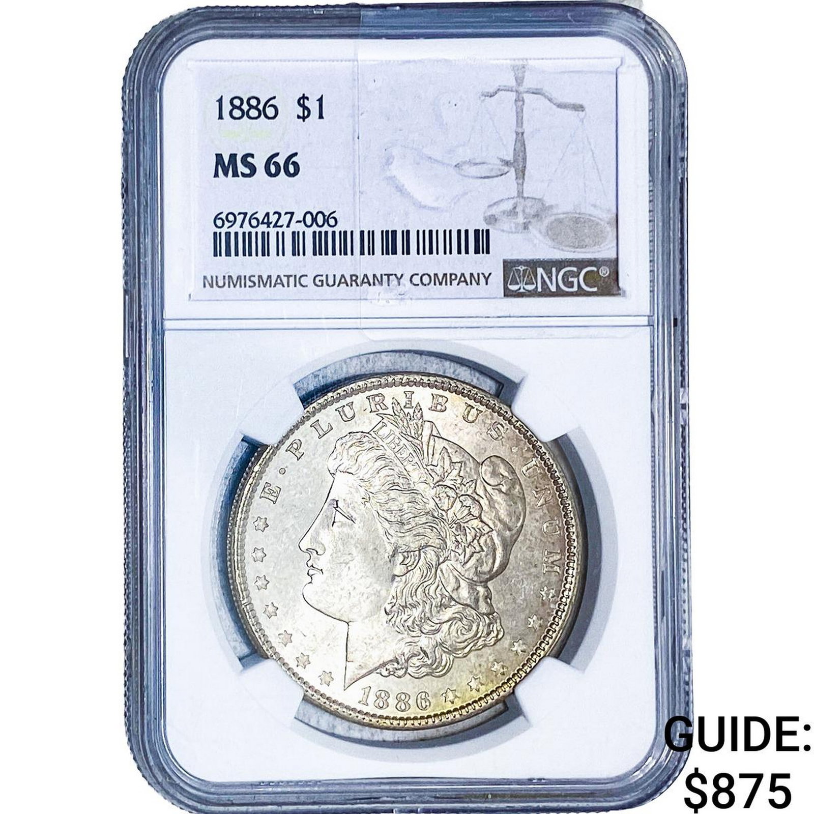 1886 Morgan Silver Dollar NGC MS66: 1886 Morgan Silver Dollar NGC MS66