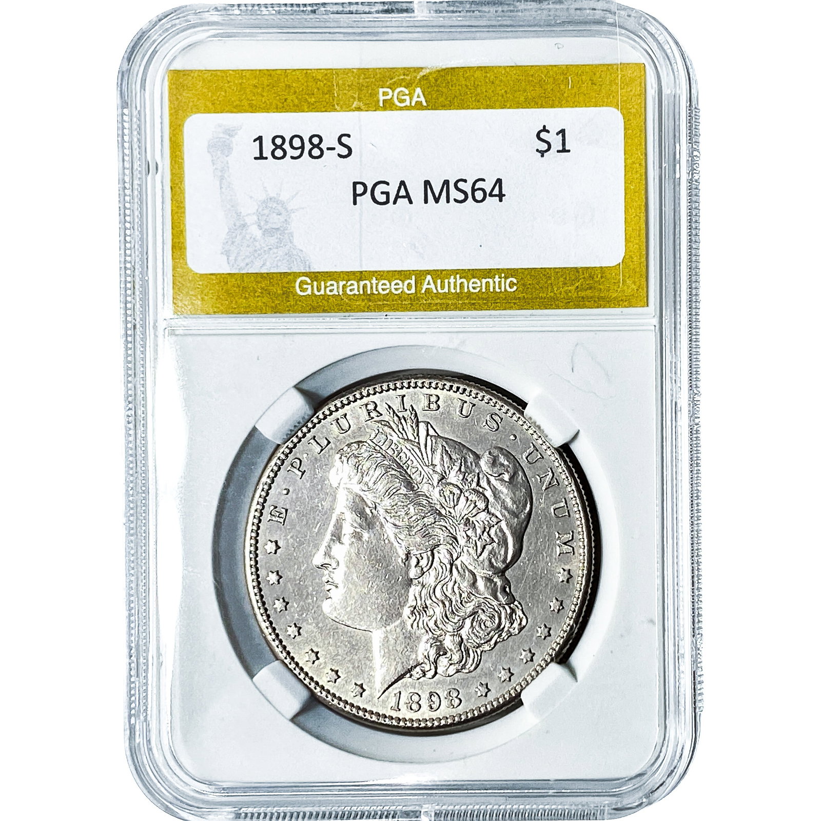 1898-S Morgan Silver Dollar PGA MS64: 1898-S Morgan Silver Dollar PGA MS64
