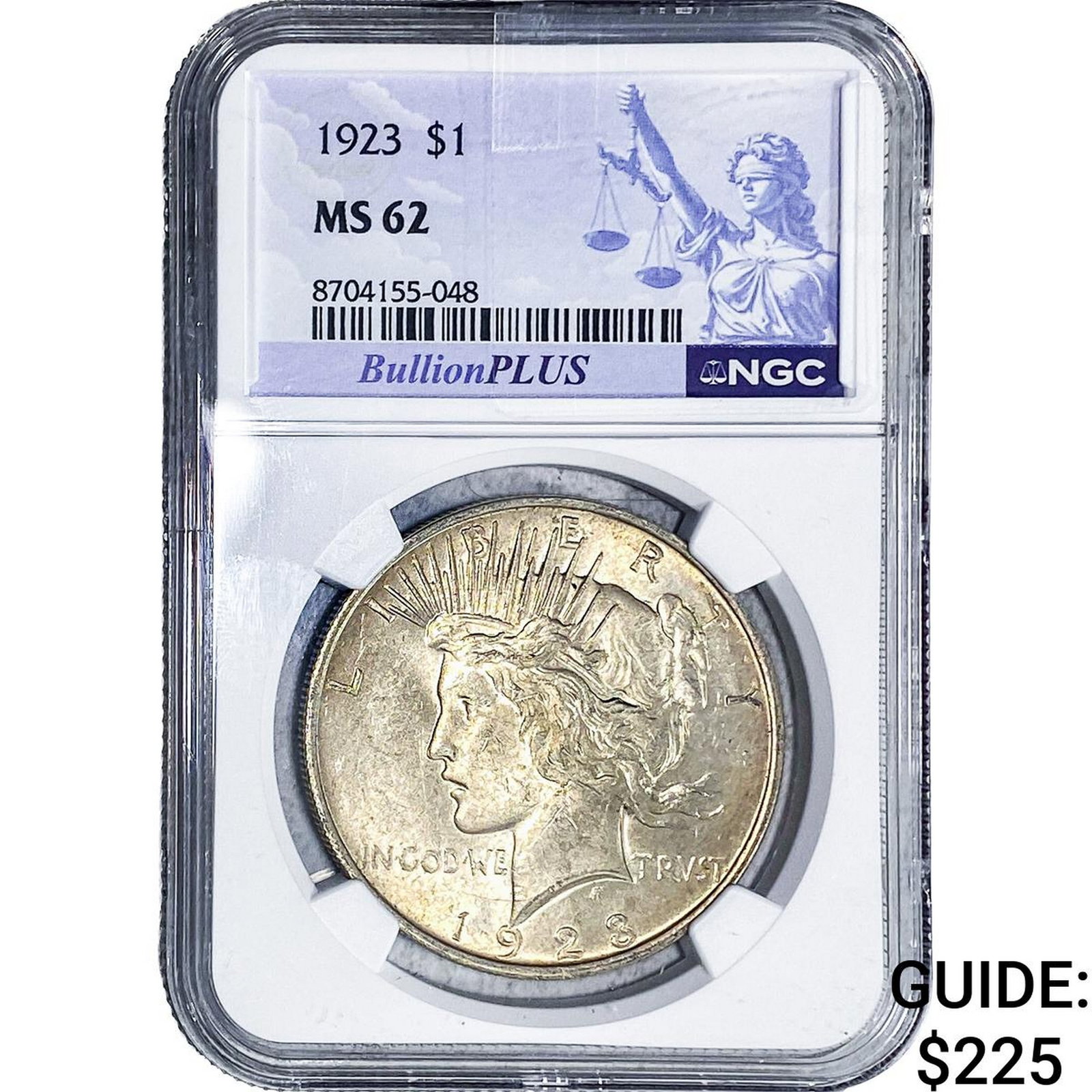 1923 Silver Peace Dollar NGC MS62 (1 of 2)