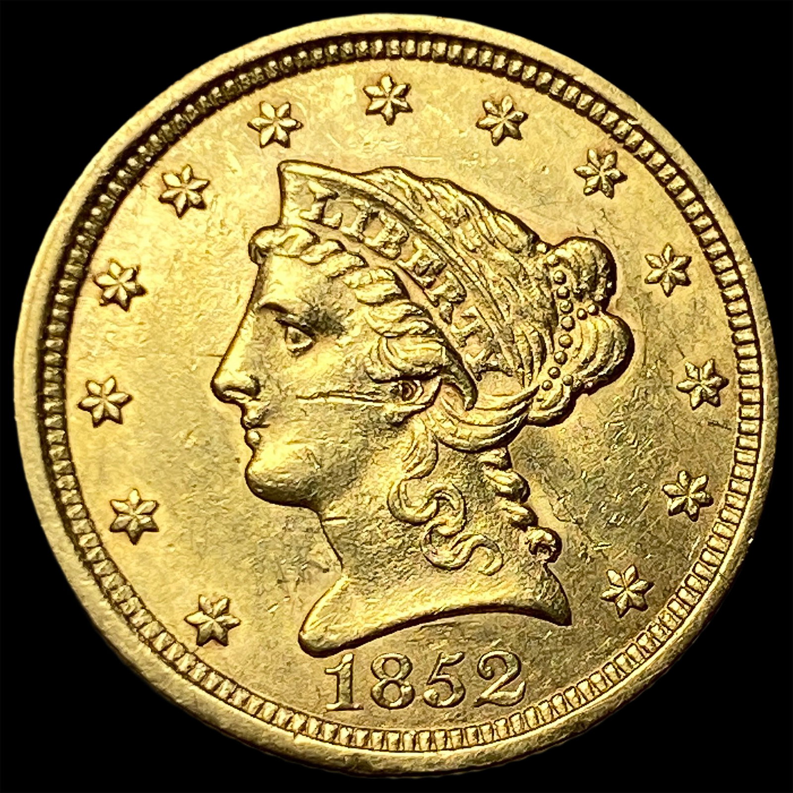 1852 Liberty Head Gold $2.5 Quarter Eagle CHOICE BU: 1852 Liberty Head Gold $2.5 Quarter Eagle CHOICE BU