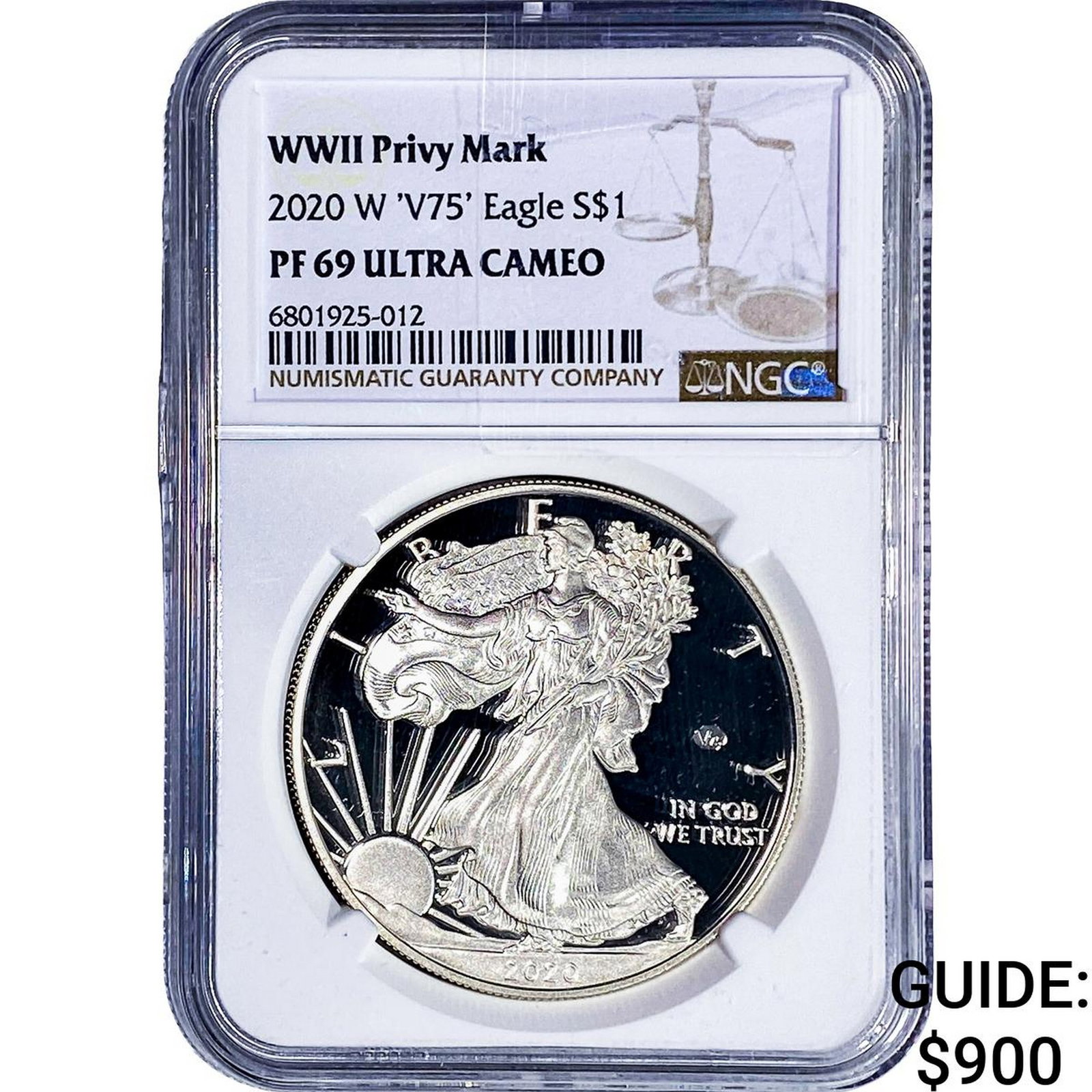 2020 W 'V75' Silver Eagle NGC PF69 Ultra Cameo (1 of 2)