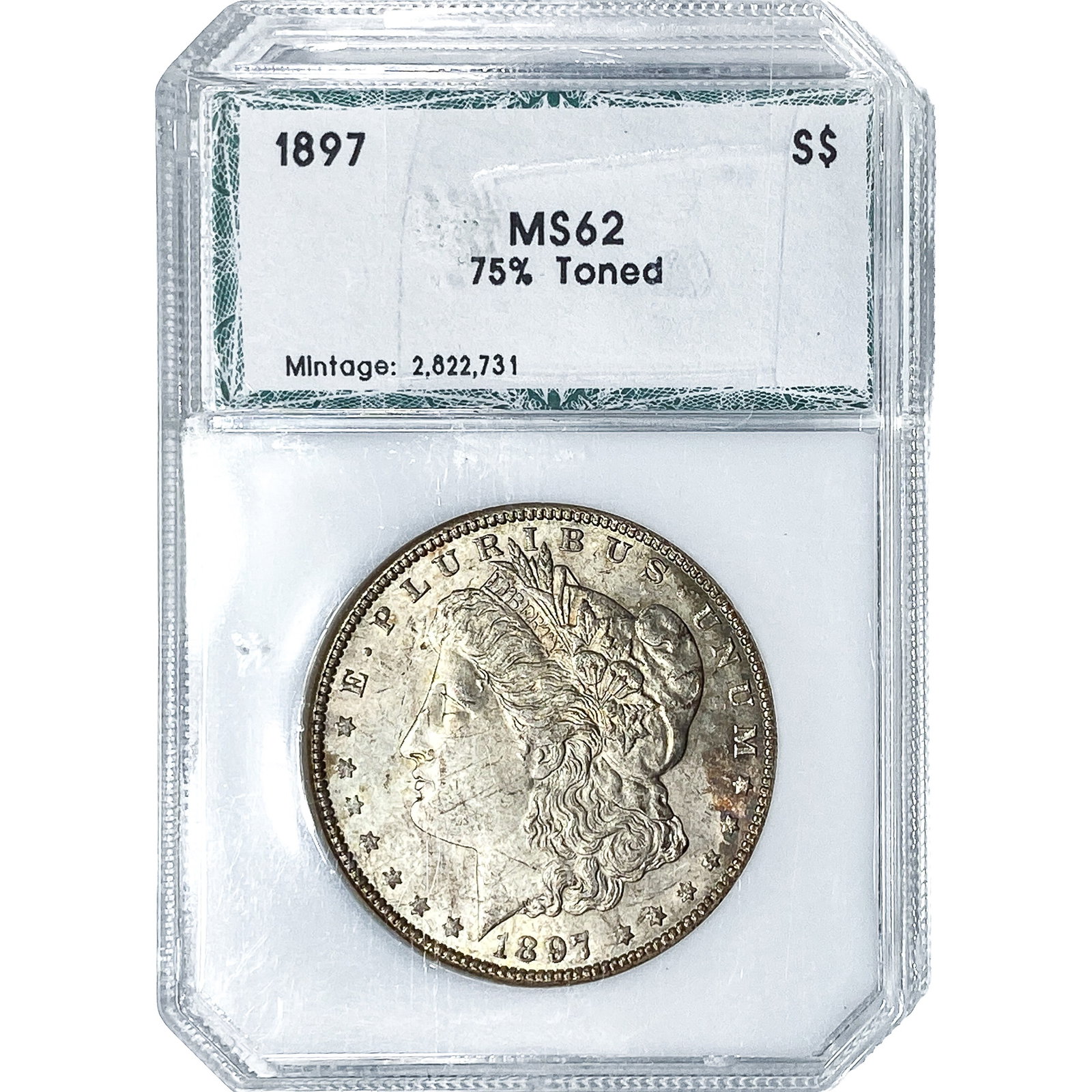 1897 Morgan Silver Dollar PCI MS62: 1897 Morgan Silver Dollar PCI MS62