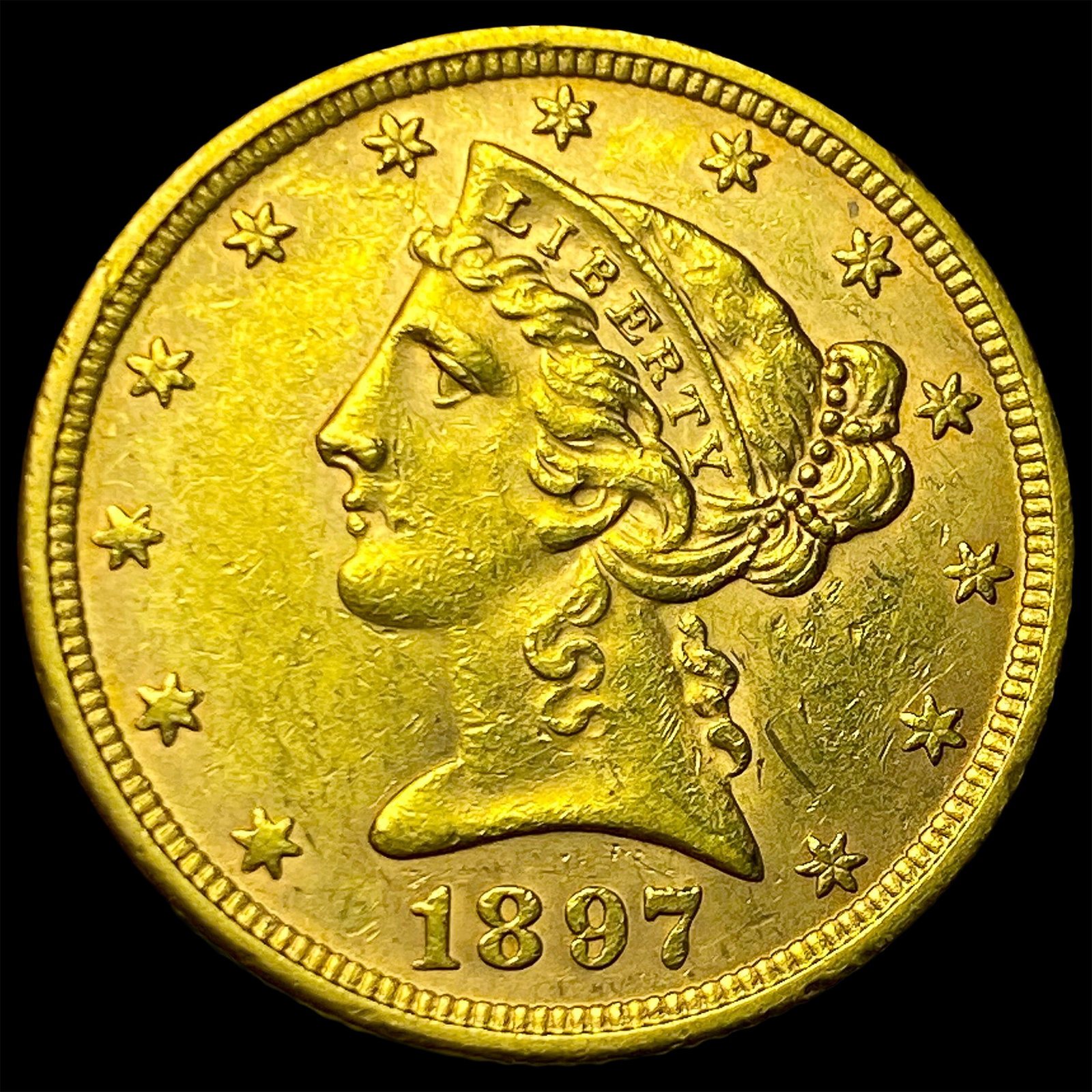 1897 Liberty Head Gold $5 Half Eagle UNCIRCULATED: 1897 Liberty Head Gold $5 Half Eagle UNCIRCULATED