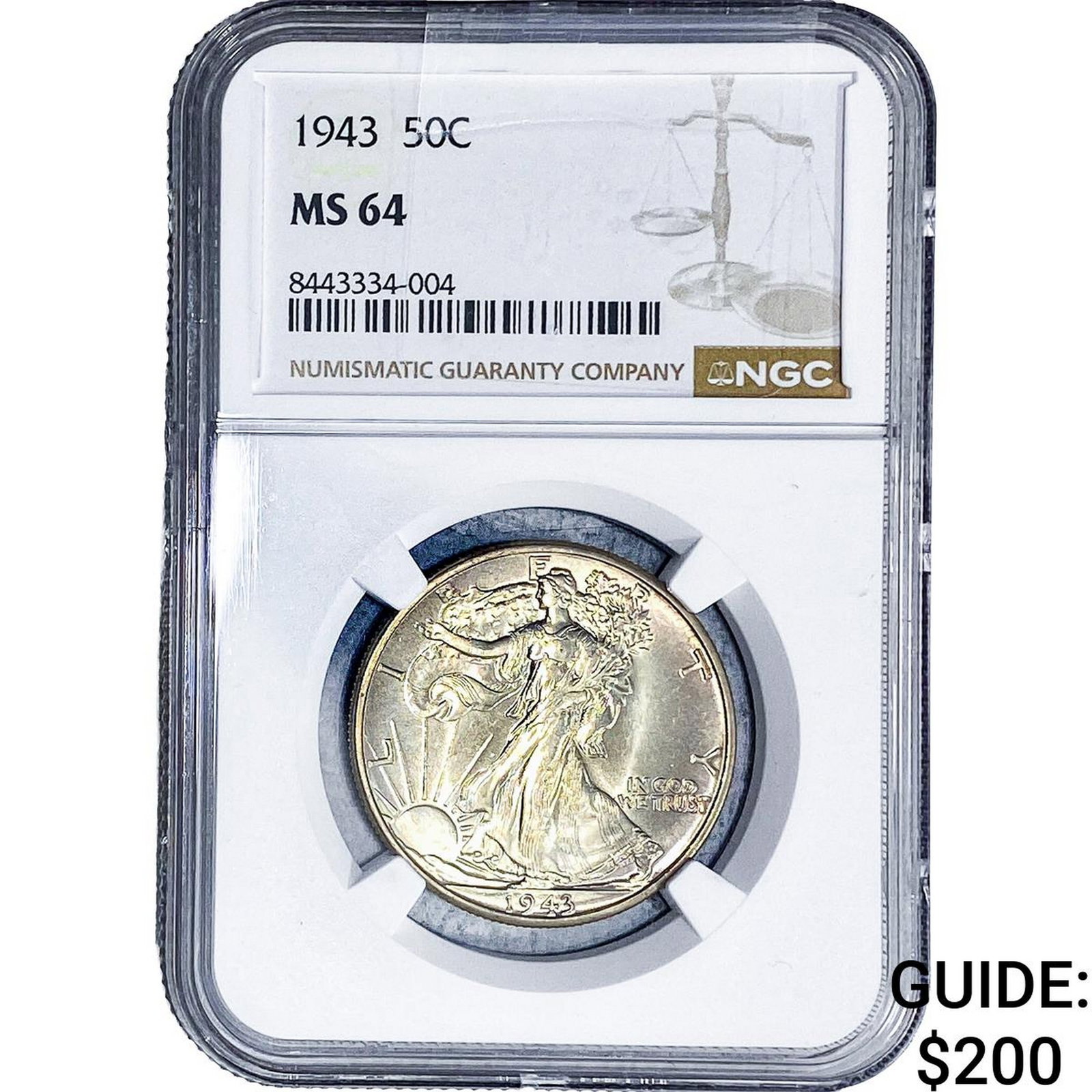 1943 Walking Liberty Half Dollar NGC MS64: 1943 Walking Liberty Half Dollar NGC MS64