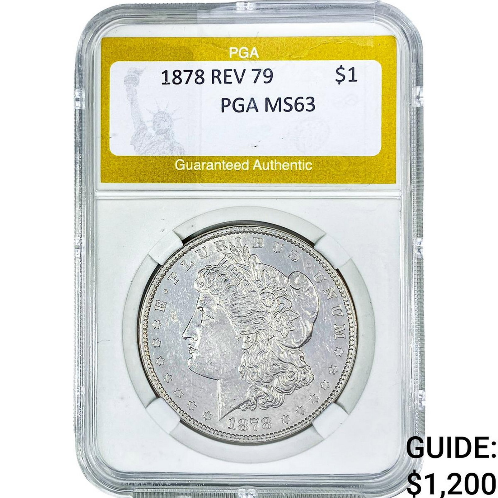 1878 Rev 79 Morgan Silver Dollar PGA MS63: 1878 Rev 79 Morgan Silver Dollar PGA MS63