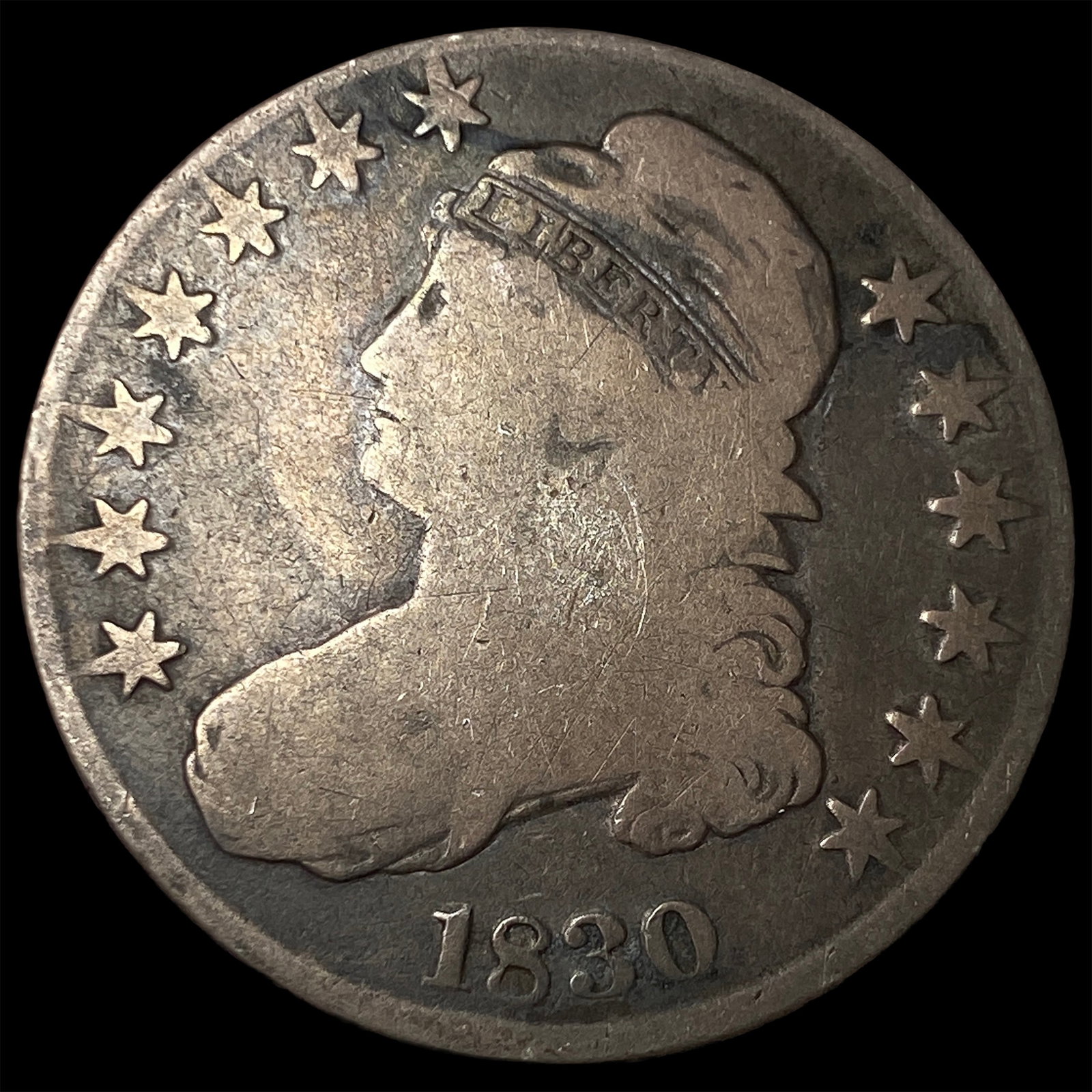 1830 Capped Bust Half Dollar NICELY CIRCULATED: 1830 Capped Bust Half Dollar NICELY CIRCULATED