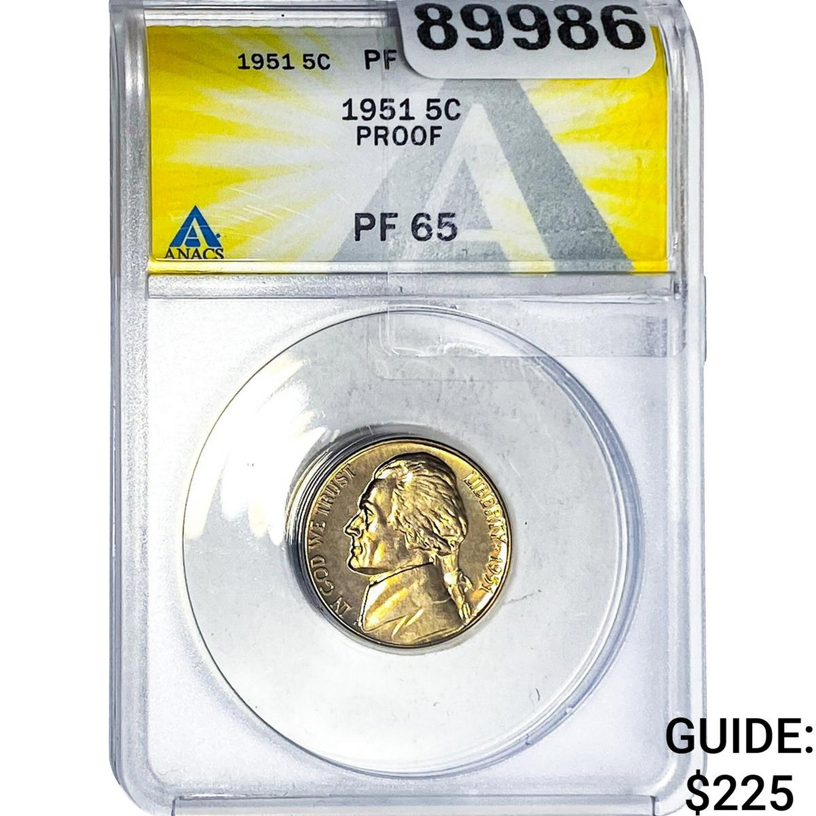 1951 Jefferson Nickel ANACS PF65 PROOF (1 of 2)