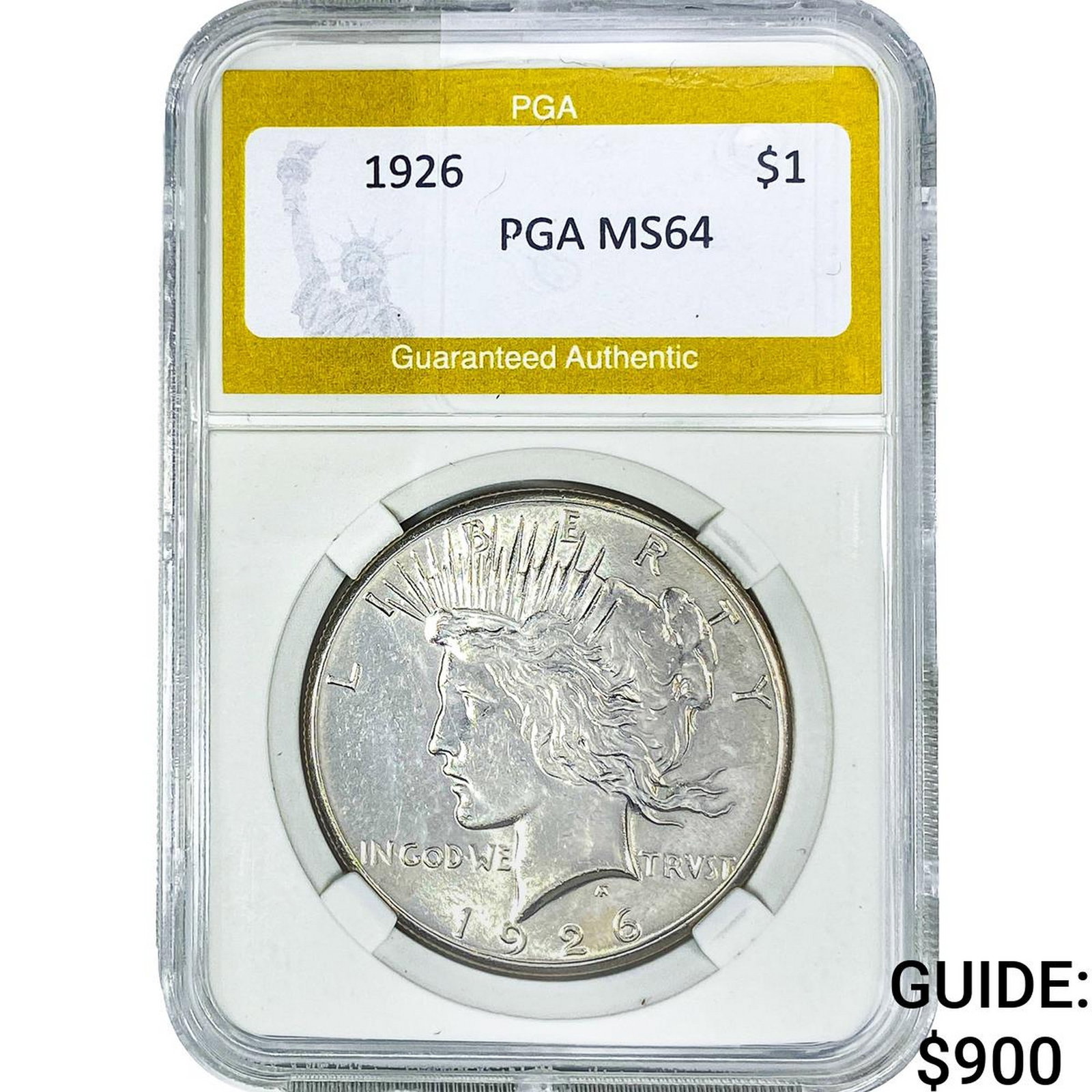 1926 Silver Peace Dollar PGA MS64: 1926 Silver Peace Dollar PGA MS64