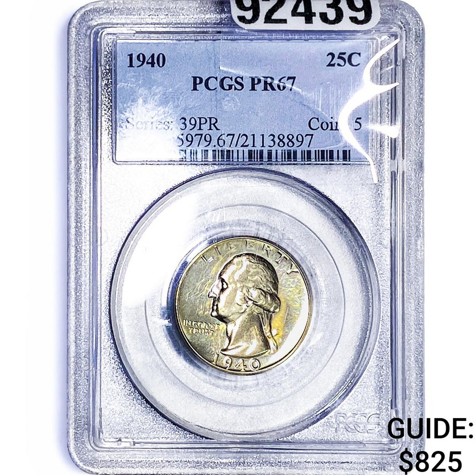 1940 Wheat Quarter PCGS PR67: 1940 Wheat Quarter PCGS PR67