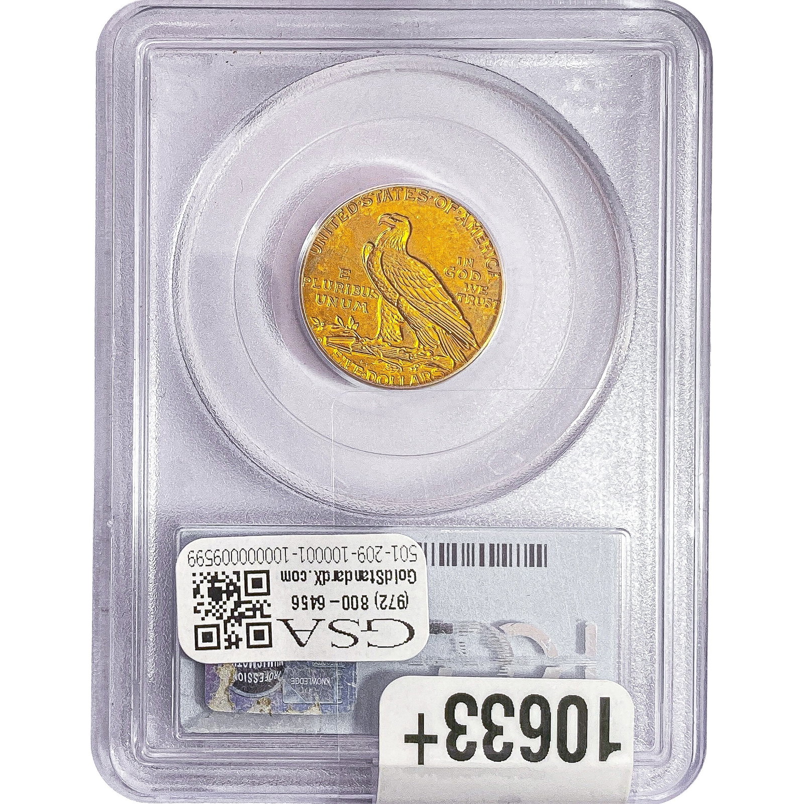 1909-D $5 Gold Half Eagle PCGS MS63 - 2