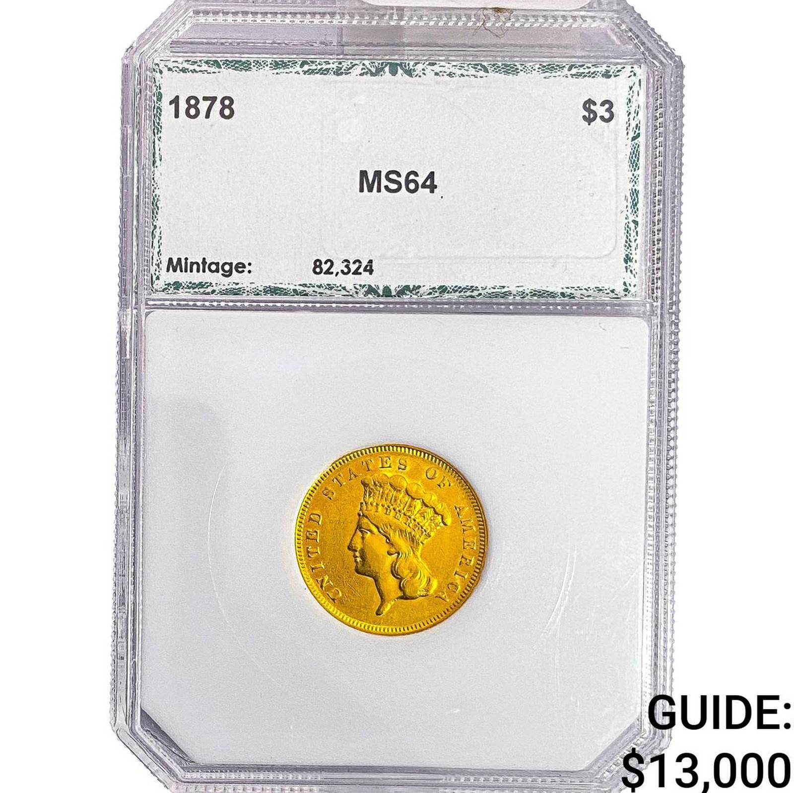 1878 $3 Gold Piece PCI MS64 (1 of 2)