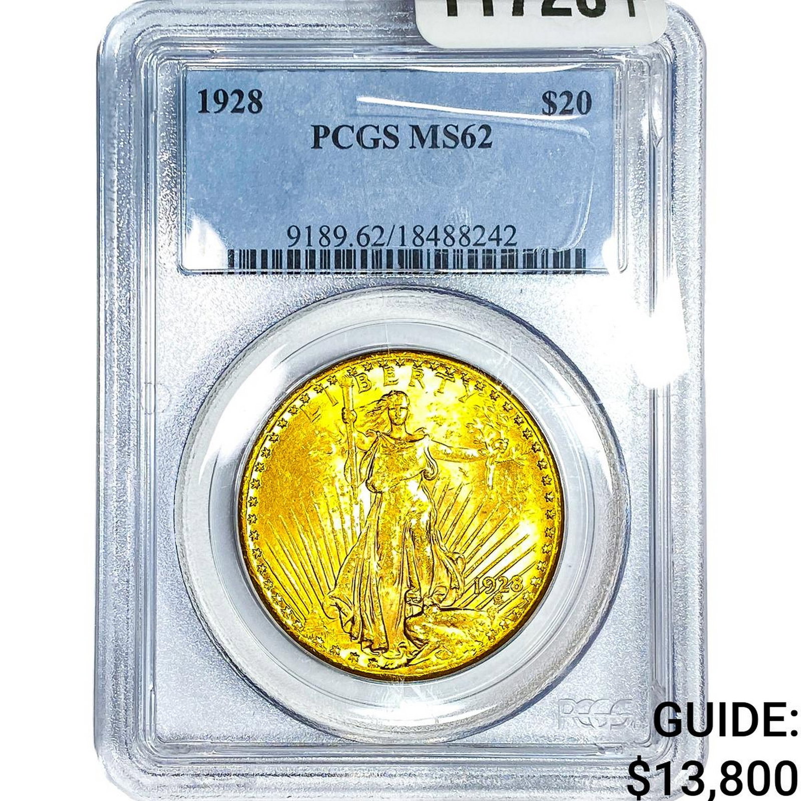 1928 $20 Gold Double Eagle PCGS MS62: 1928 $20 Gold Double Eagle PCGS MS62
