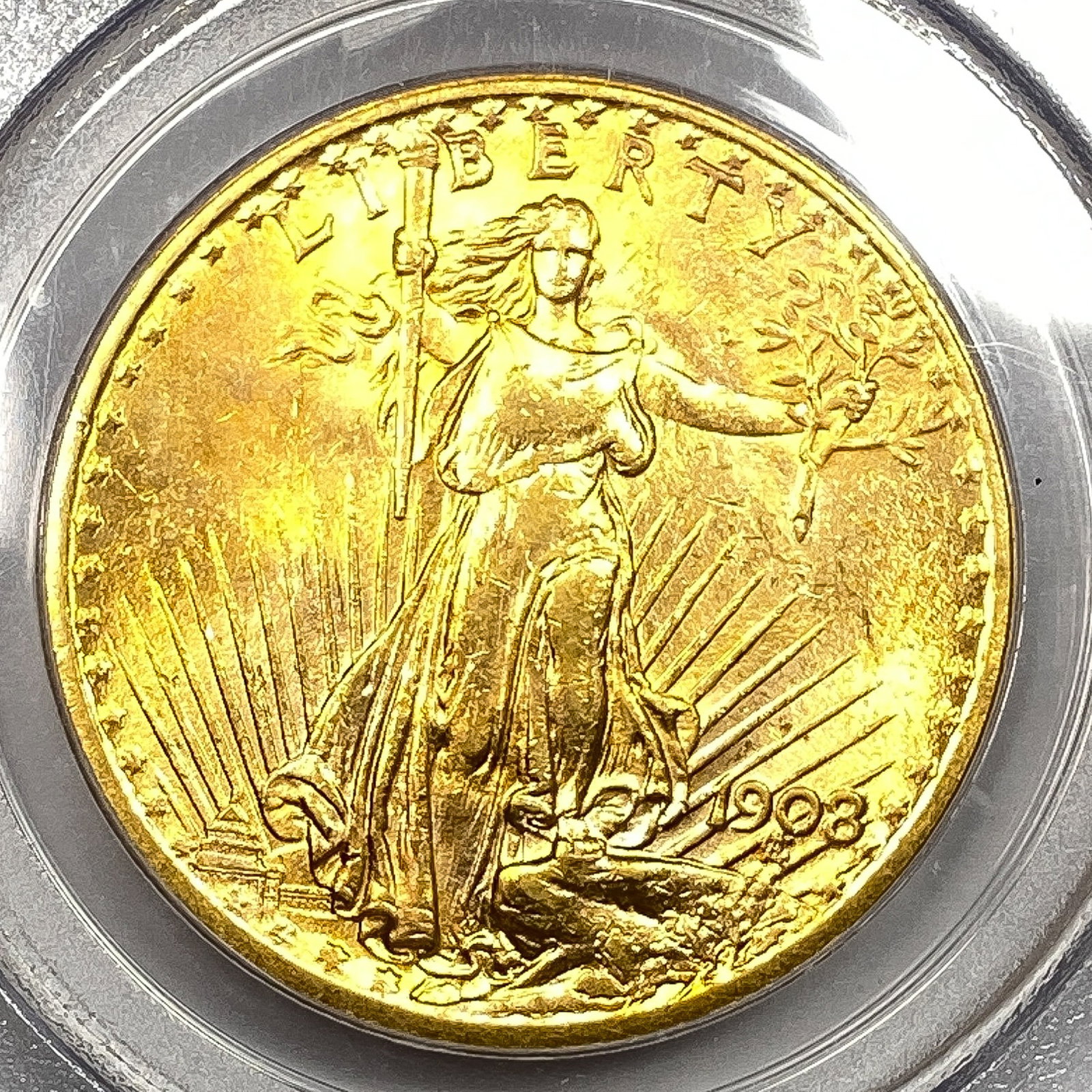 1908 $20 Gold Double Eagle PCGS MS62 - 3