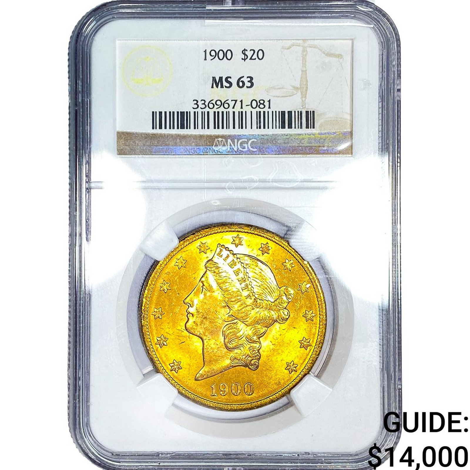 1900 $20 Gold Double Eagle NGC MS63 (1 of 4)