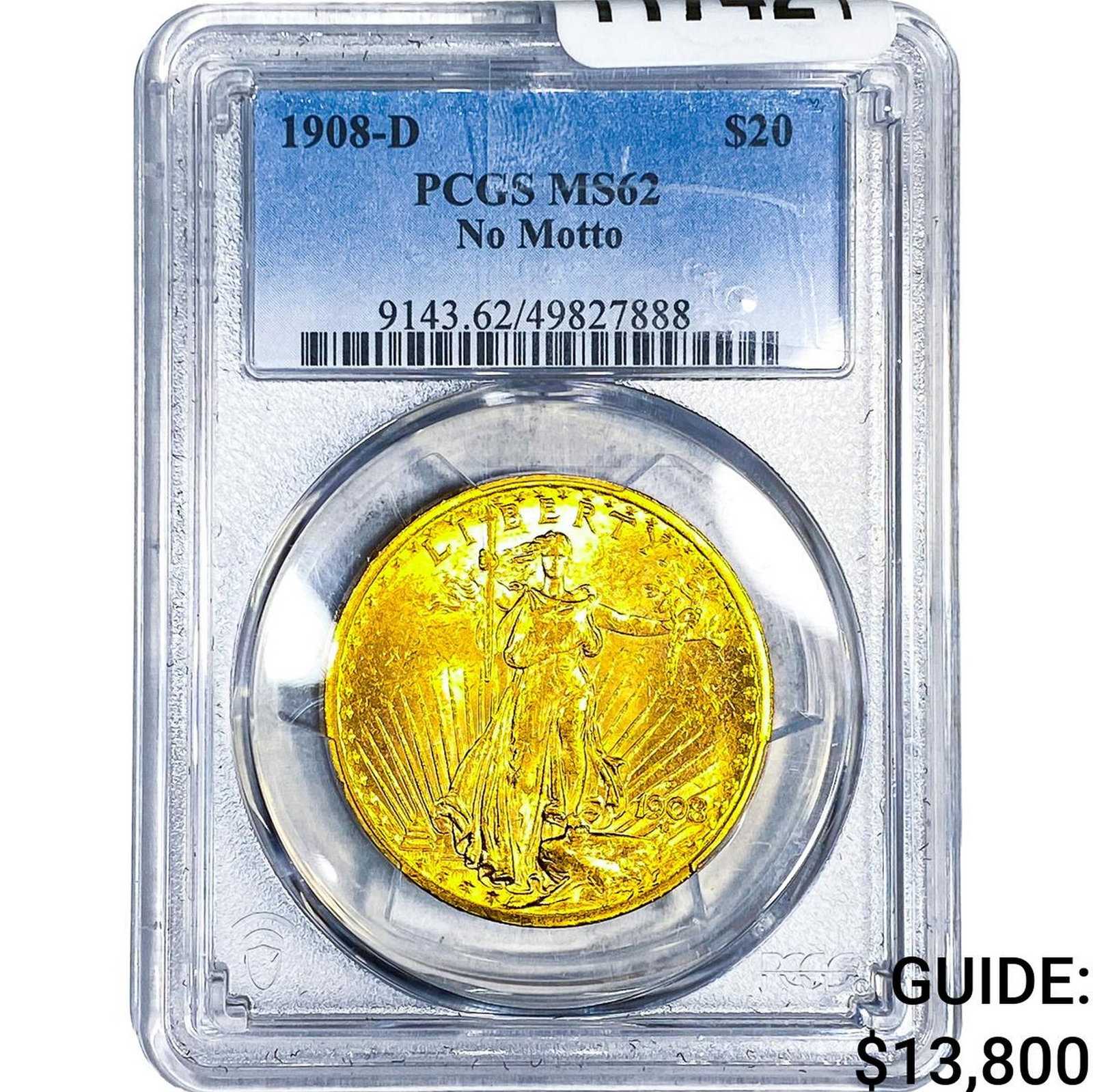 1908-D $20 Gold Double Eagle PCGS MS62 No Motto (1 of 4)