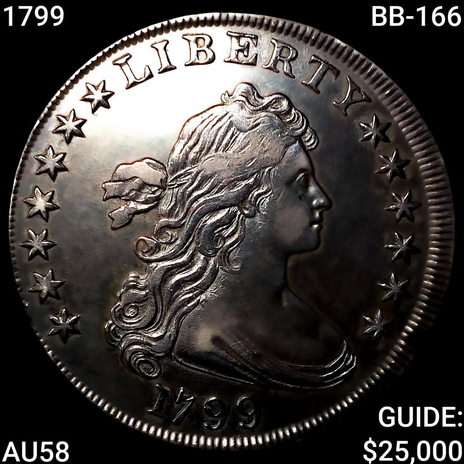 1799 BB-166 Draped Bust Dollar CHOICE AU (1 of 2)
