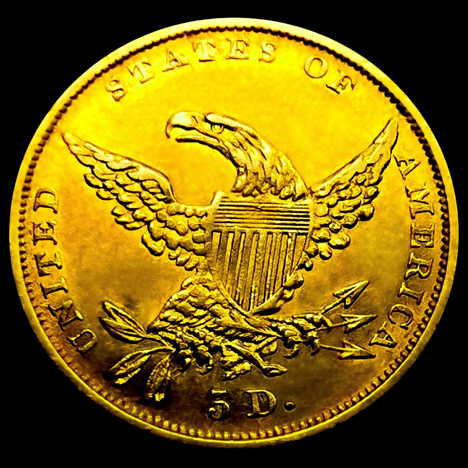 1834 $5 Gold Half Eagle CHOICE AU - 2