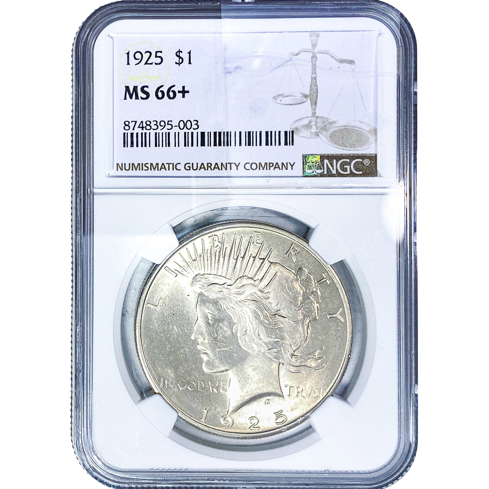 1925 Silver Peace Dollar NGC MS66+ (1 of 4)