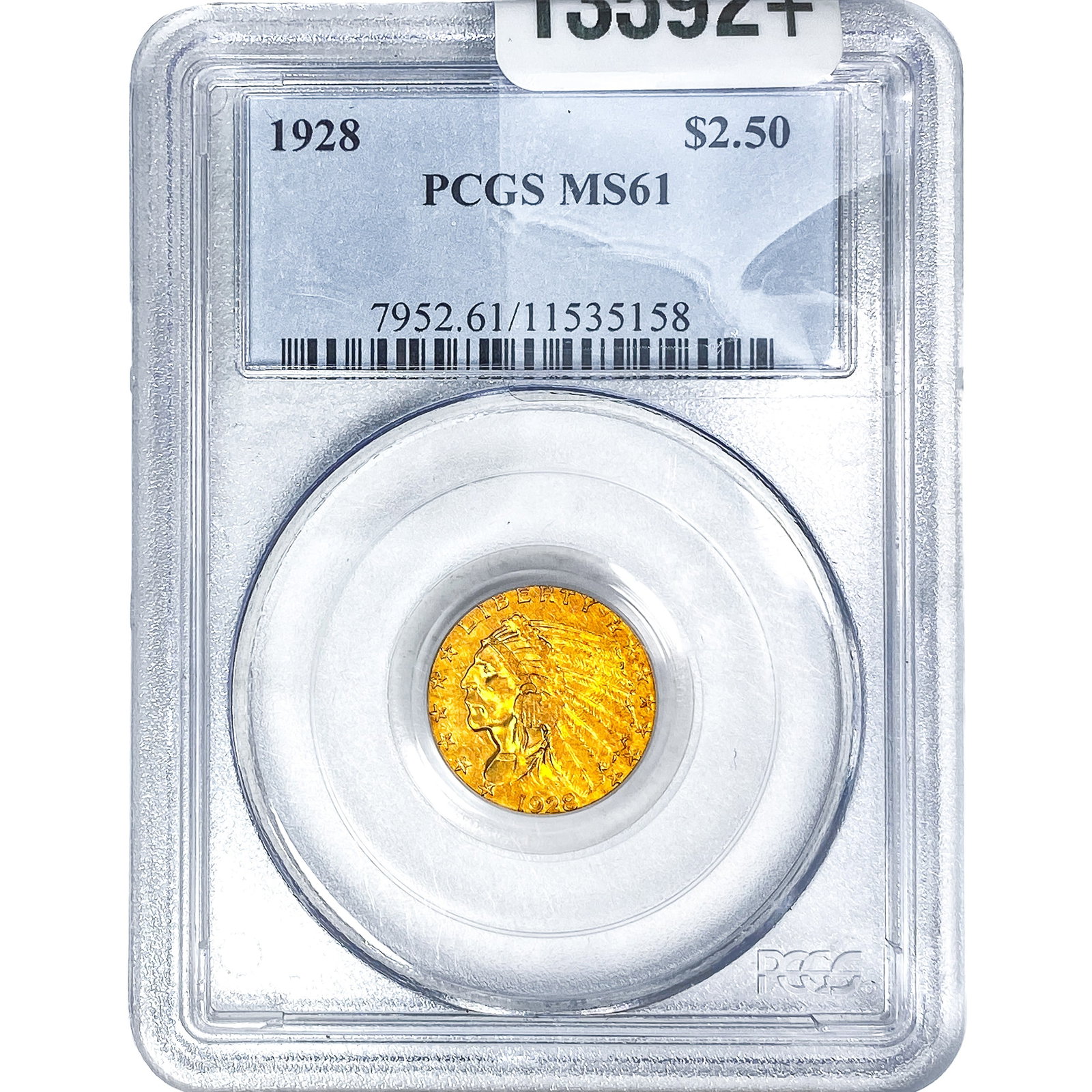 1928 $2.50 Gold Quarter Eagle PCGS MS61: 1928 $2.50 Gold Quarter Eagle PCGS MS61