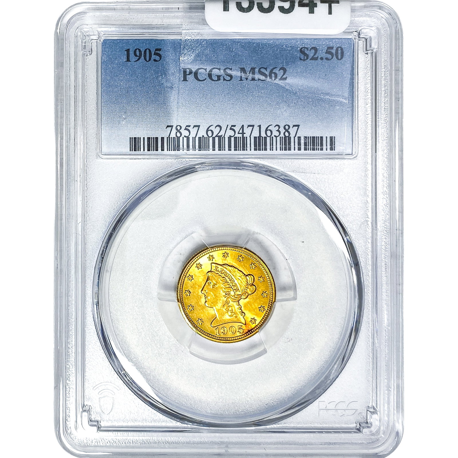 1905 $2.50 Gold Quarter Eagle PCGS MS62: 1905 $2.50 Gold Quarter Eagle PCGS MS62