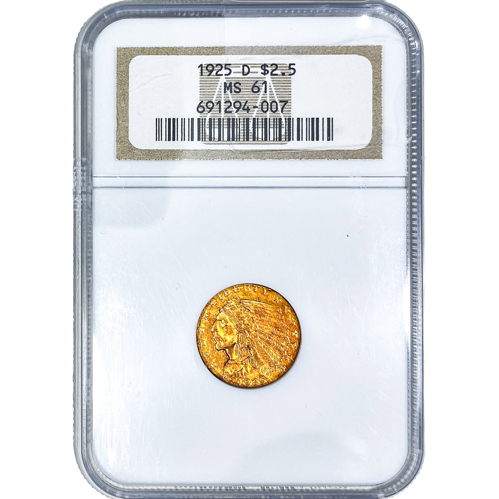 1925-D $2.50 Gold Quarter Eagle NGC MS61 (1 of 4)