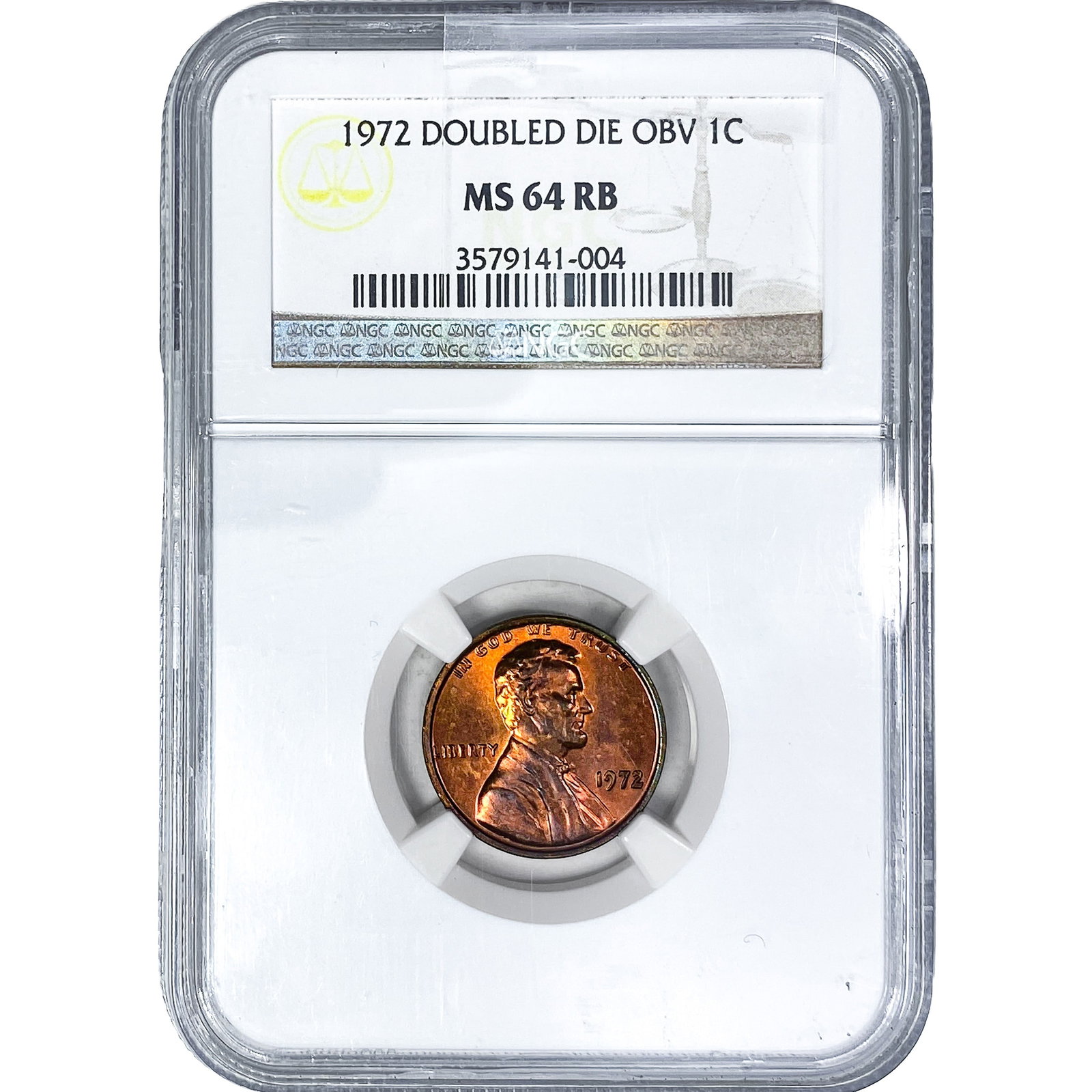 1972 Wheat Cent NGC MS64 RB DDO: 1972 Wheat Cent NGC MS64 RB DDO
