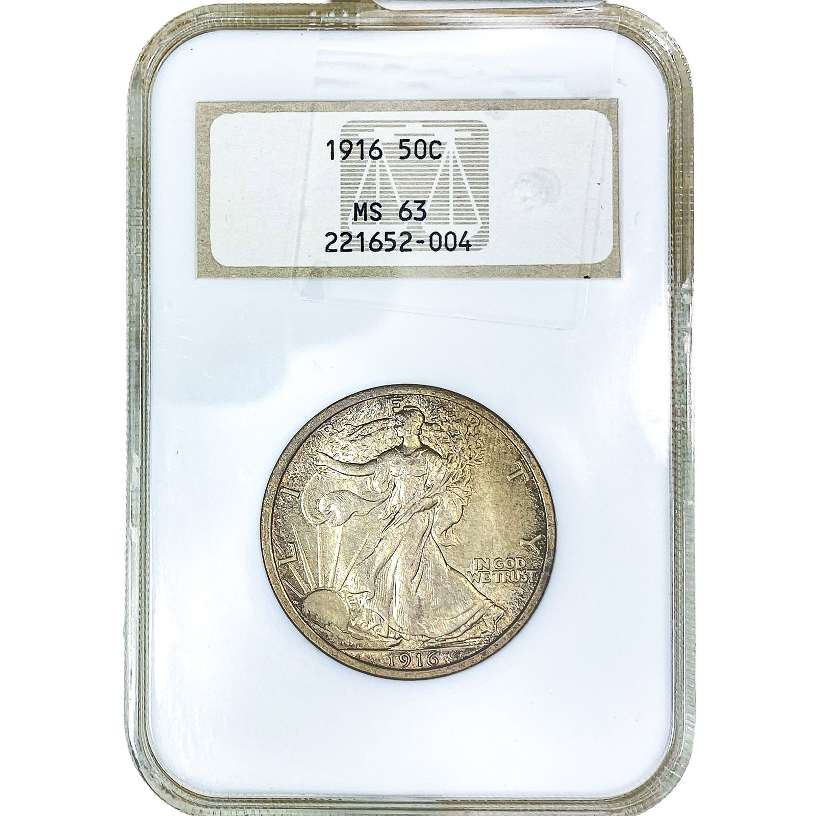 1916 Walking Liberty Half Dollar NGC MS63: 1916 Walking Liberty Half Dollar NGC MS63