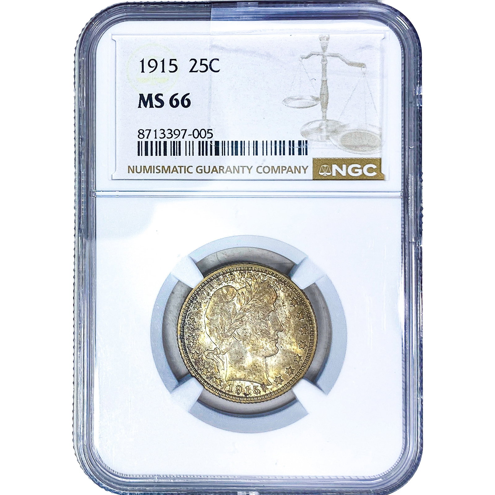 1915 Barber Quarter NGC MS66: 1915 Barber Quarter NGC MS66