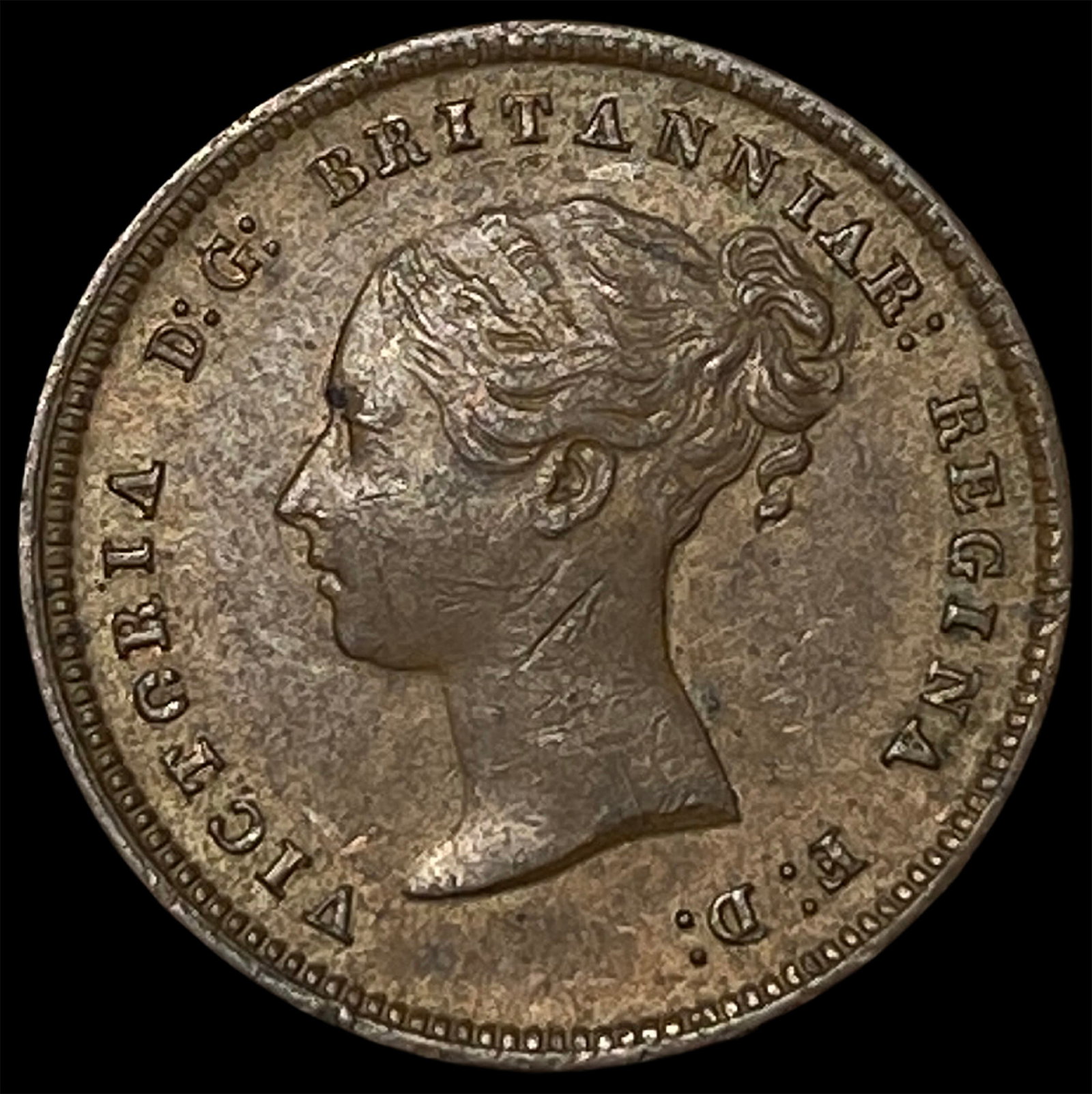 1844 Ceylon Copper 1/2 Farthing (1 of 2)