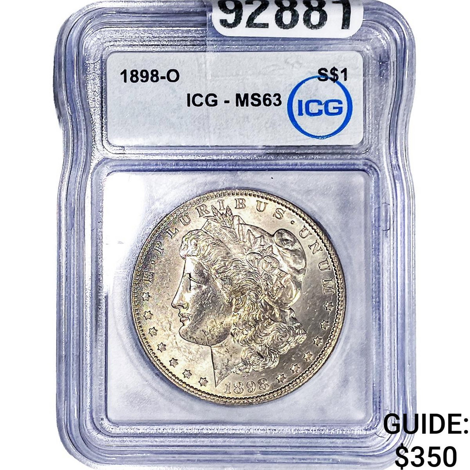 1898-O Morgan Silver Dollar ICG MS63: 1898-O Morgan Silver Dollar ICG MS63