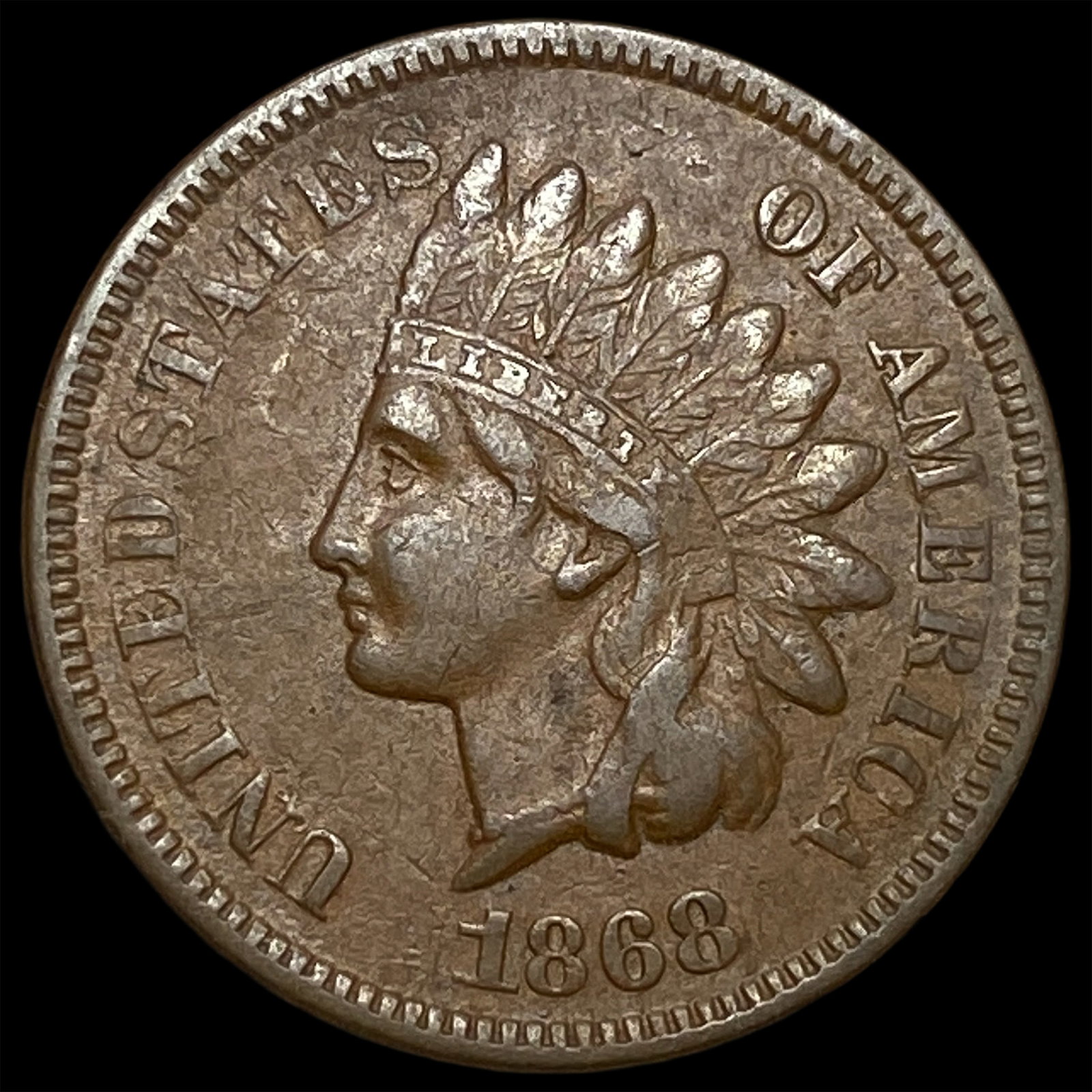 1868 Indian Head Cent CLOSELY UNCIRCULATED: 1868 Indian Head Cent CLOSELY UNCIRCULATED